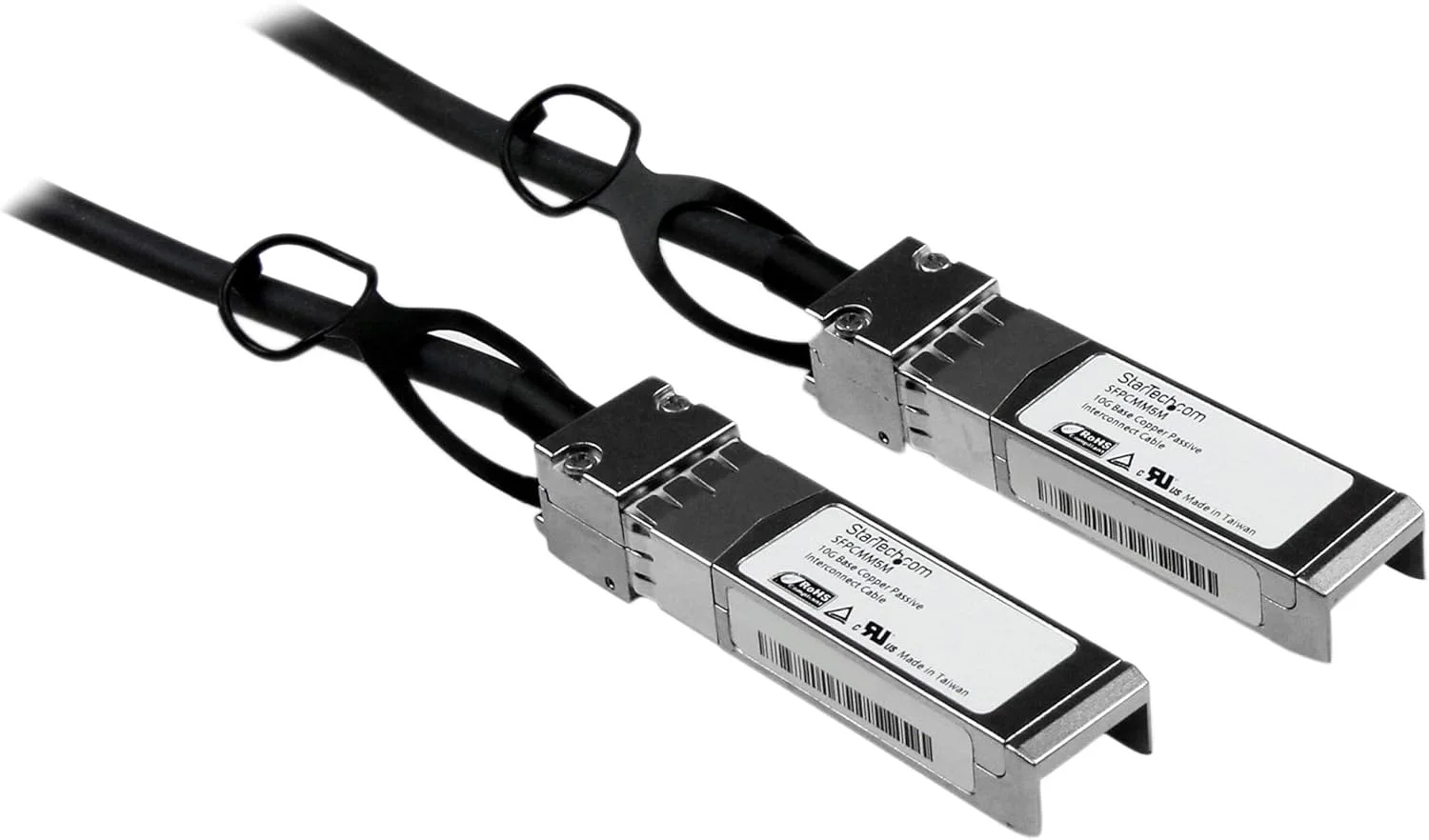 کابل Twinax اتصال مستقیم پسیو اترنت 10 گیگابیتی (10GbE) SFP+ سازگار با Cisco SFP-H10GB-CU5M مدل SFPCMM5M از StarTech.com - طول 5 متر (16.4 فوت)، مشکی