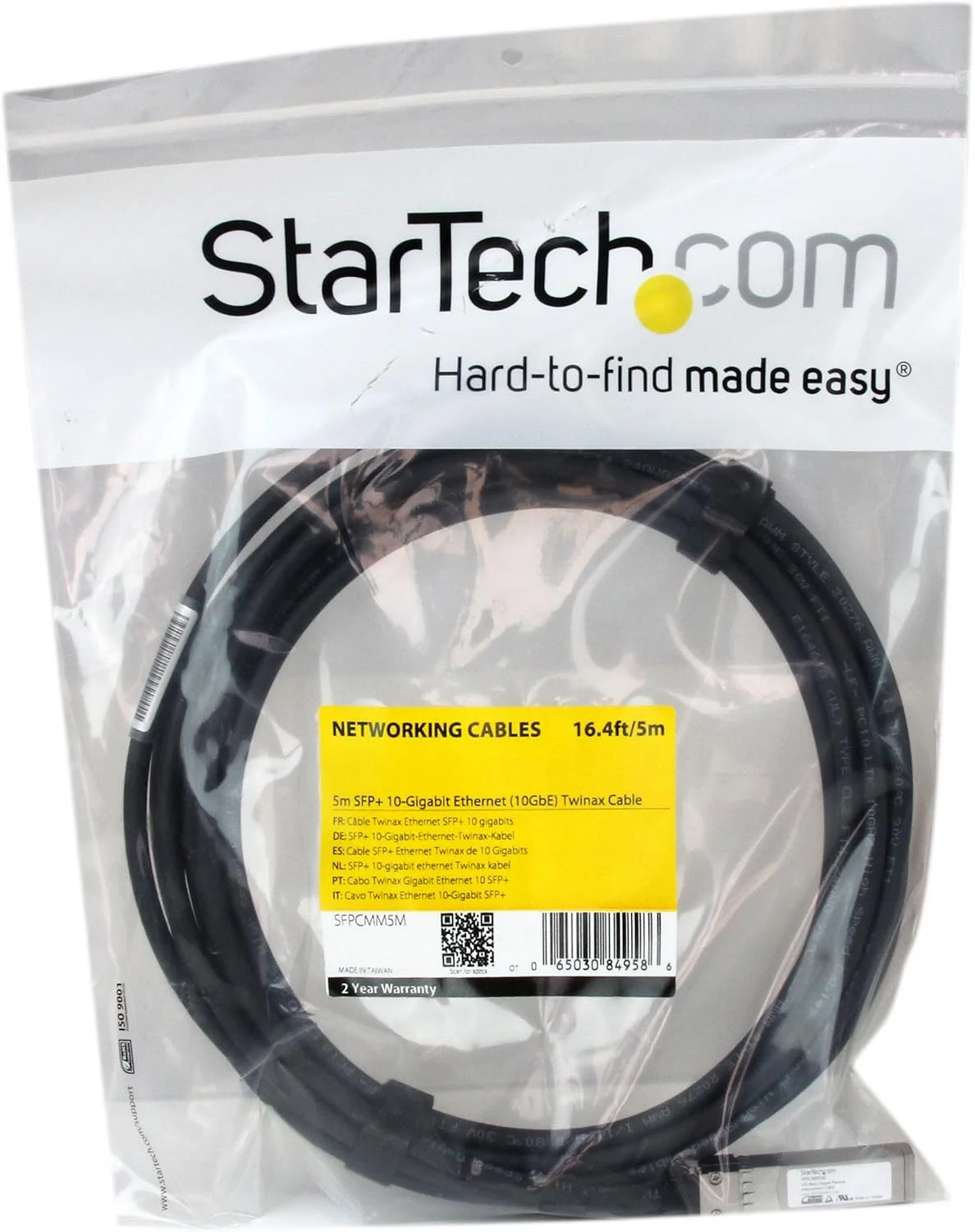 کابل Twinax اتصال مستقیم پسیو اترنت 10 گیگابیتی (10GbE) SFP+ سازگار با Cisco SFP-H10GB-CU5M مدل SFPCMM5M از StarTech.com - طول 5 متر (16.4 فوت)، مشکی کابل Twinax اتصال مستقیم پسیو اترنت 10 گیگابیتی (10GbE) SFP+ سازگار با Cisco SFP-H10GB-CU5M مدل SFPCMM5M از StarTech.com - طول 5 متر (16.4 فوت)، مشکی