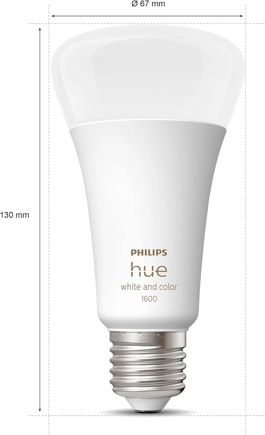 لامپ هوشمند فیلیپس Hue White and Colour Ambiance 100W - 1600 لومن [E27 Edison Screw] با بلوتوث. مناسب برای نورپردازی داخلی خانه، اتاق نشیمن، اتاق خواب. کارکرد با کنترل صوتی، الکسا.