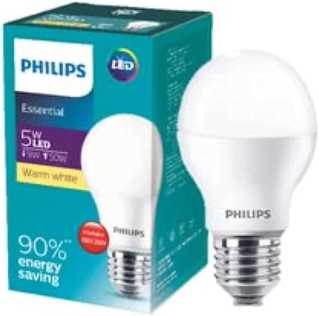 لامپ ال ای دی فیلیپس مدل Ess، توان 9 وات، پایه E27، 3000 کلوین (سفید گرم)، 200-240 ولت، 6 عدد