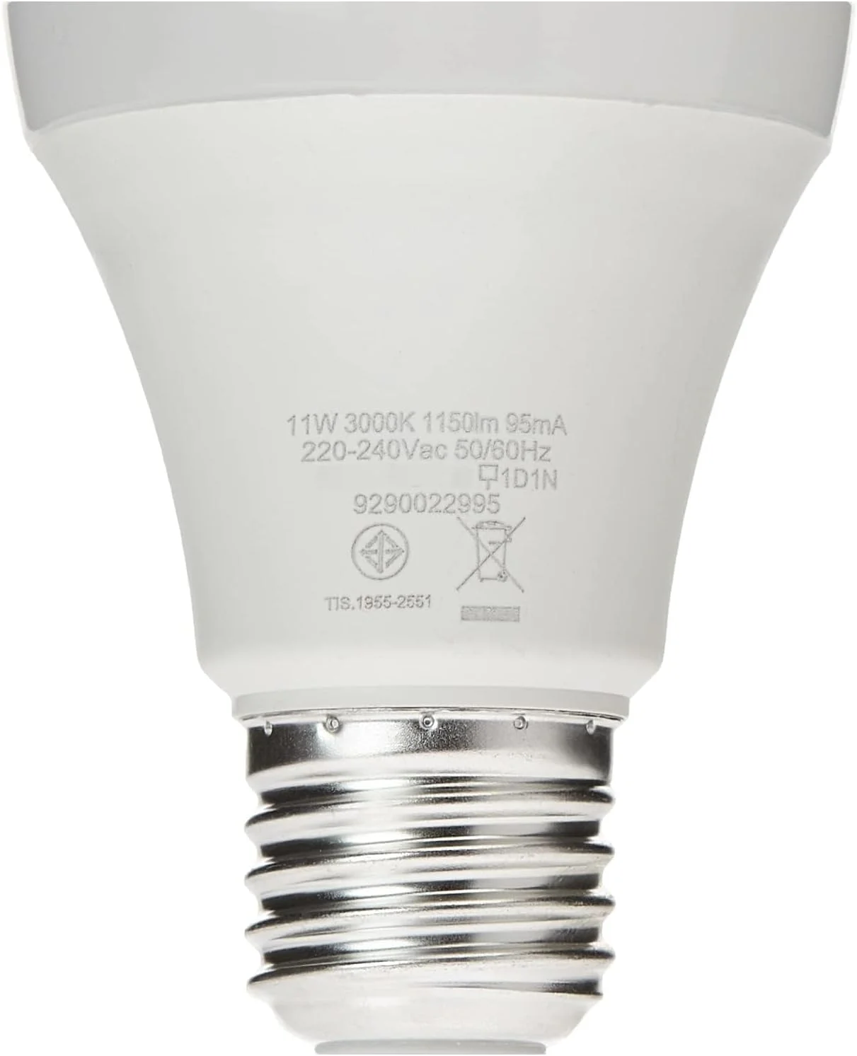 لامپ ال ای دی فیلیپس مدل Essential با نور 3000K، ولتاژ 230 ولت، توان 11 وات، پایه E27، 1PF/12UAE، 8718696821480، سفید گرم