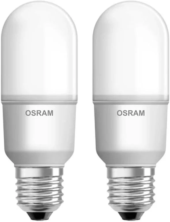 بسته دو عددی لامپ ال ای دی استوانه ای پایه E27 اوسرام، نور سفید یخی 10 وات 4000 کلوین