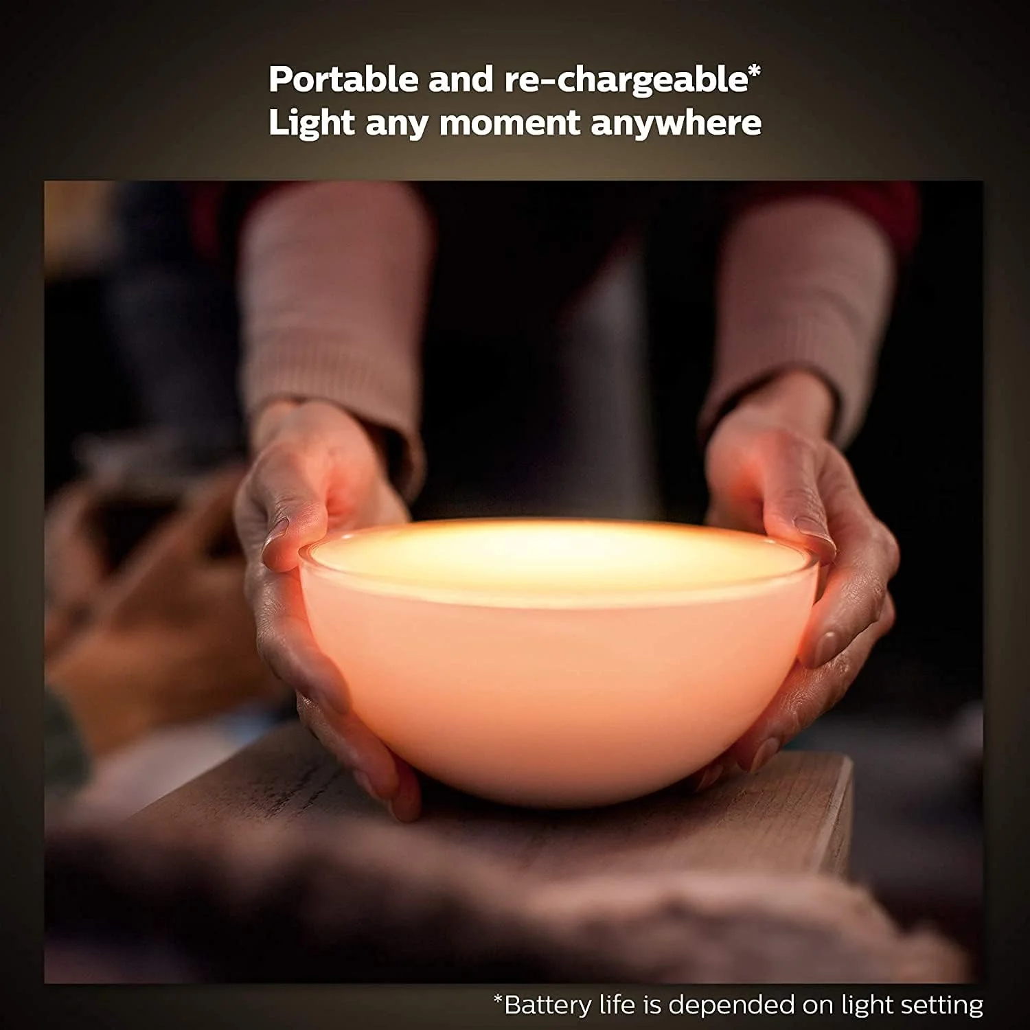 چراغ هوشمند قابل حمل PHILIPS HUE Go 2.0 White & Colour Ambiance با بلوتوث، سازگار با الکسا و دستیار گوگل (تک بسته)