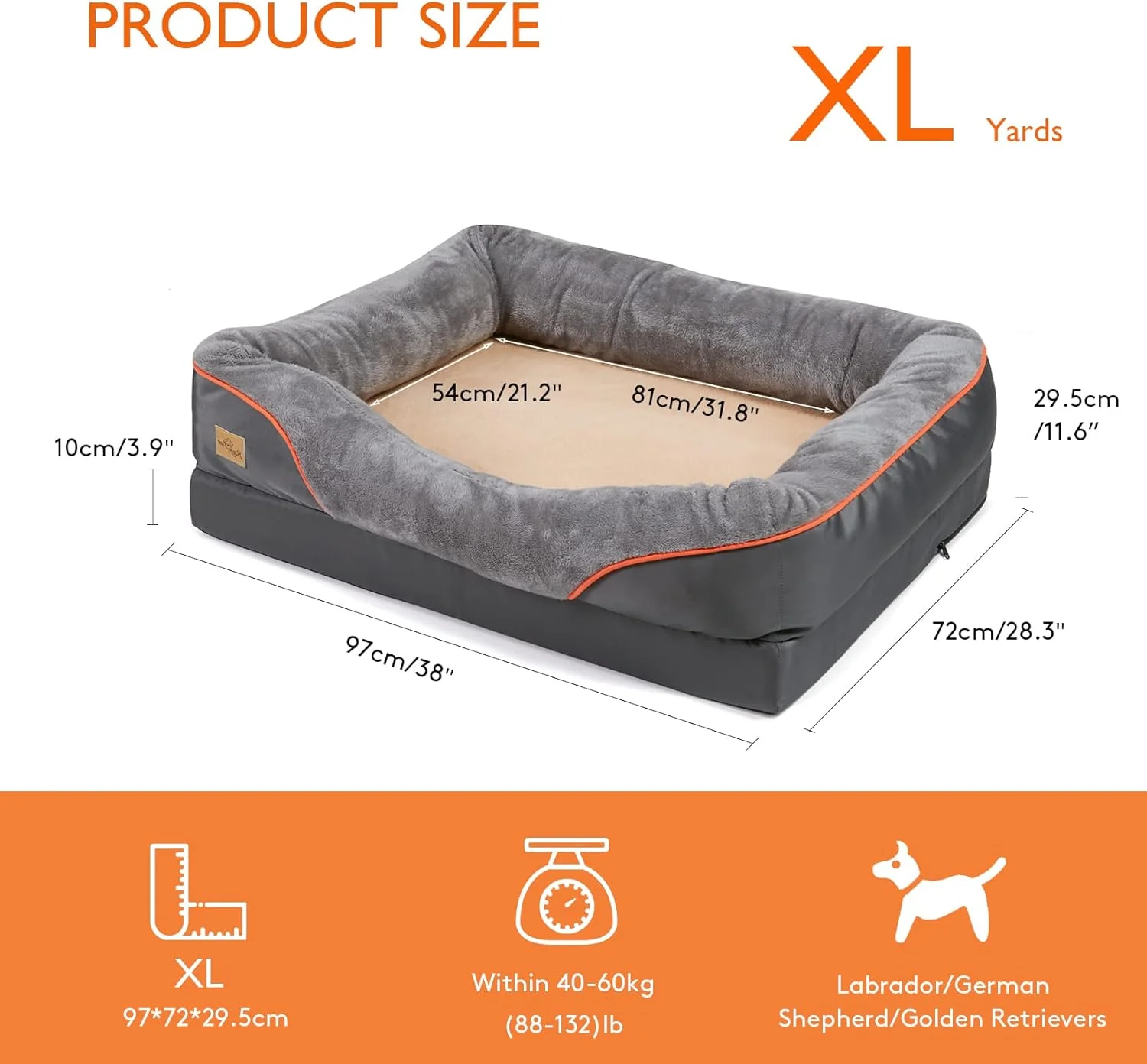 تخت سگ مموری فوم Wisfor: تخت خواب سگ ارتوپدی ضد آب سایز خیلی بزرگ با قابلیت شستشو - تشک بالش دار سگ با روکش قابل جابجایی برای سگ های بزرگ و متوسط تخت سگ مموری فوم Wisfor: تخت خواب سگ ارتوپدی ضد آب سایز خیلی بزرگ با قابلیت شستشو - تشک بالش دار سگ با روکش قابل جابجایی برای سگ های بزرگ و متوسط