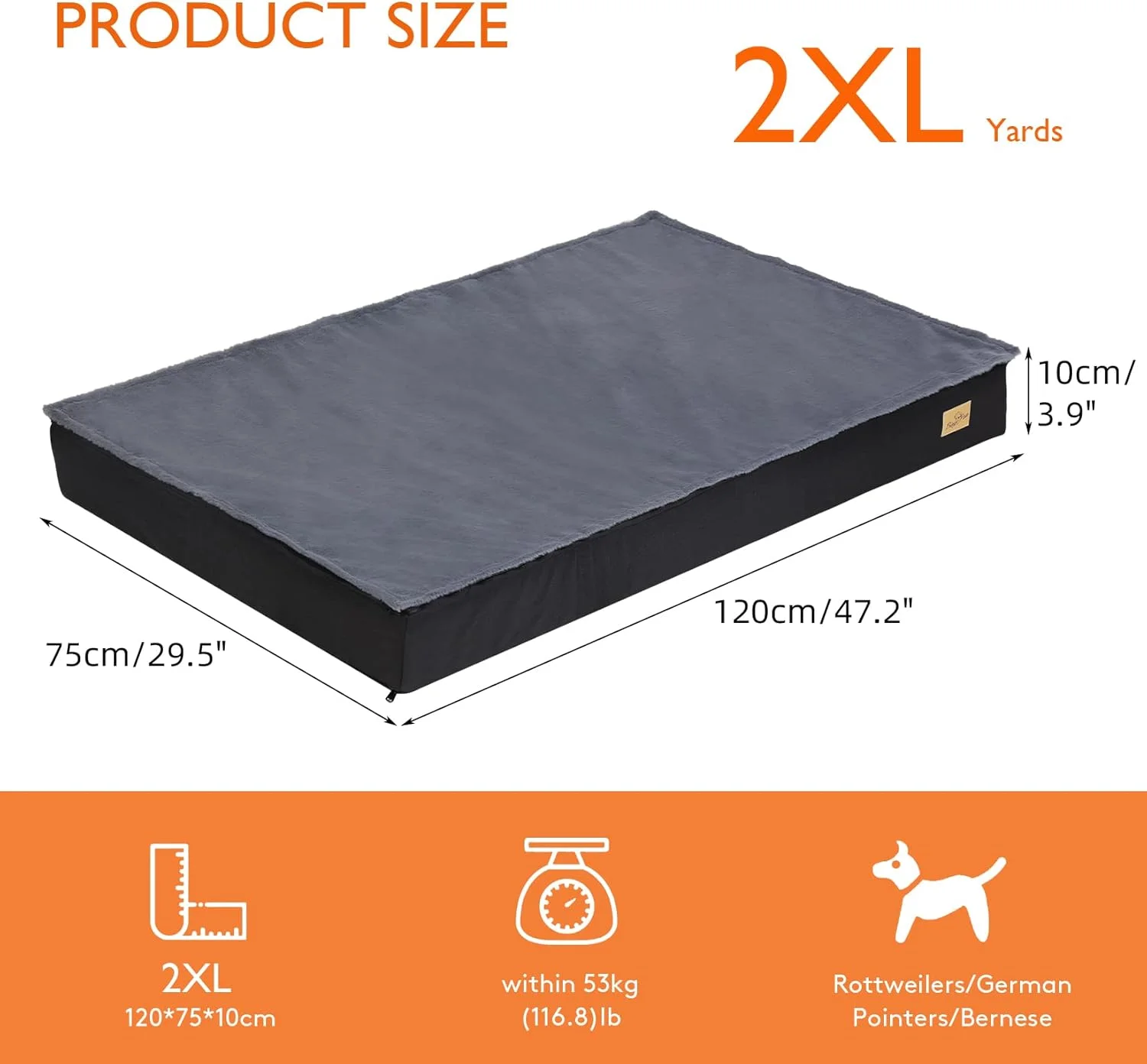 تشک باکس سگ Wisfor: تشک لانه سگ فوم حافظه دار ارتوپدی با روکش ضد آب قابل شستشو و جداشدنی، 120x75x10 سانتی متر تشک باکس سگ Wisfor: تشک لانه سگ فوم حافظه دار ارتوپدی با روکش ضد آب قابل شستشو و جداشدنی، 120x75x10 سانتی متر