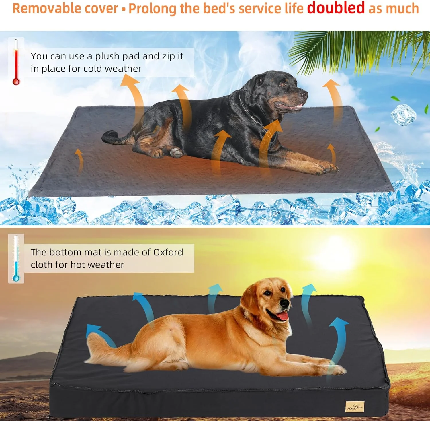 تشک باکس سگ Wisfor: تشک لانه سگ فوم حافظه دار ارتوپدی با روکش ضد آب قابل شستشو و جداشدنی، 120x75x10 سانتی متر تشک باکس سگ Wisfor: تشک لانه سگ فوم حافظه دار ارتوپدی با روکش ضد آب قابل شستشو و جداشدنی، 120x75x10 سانتی متر