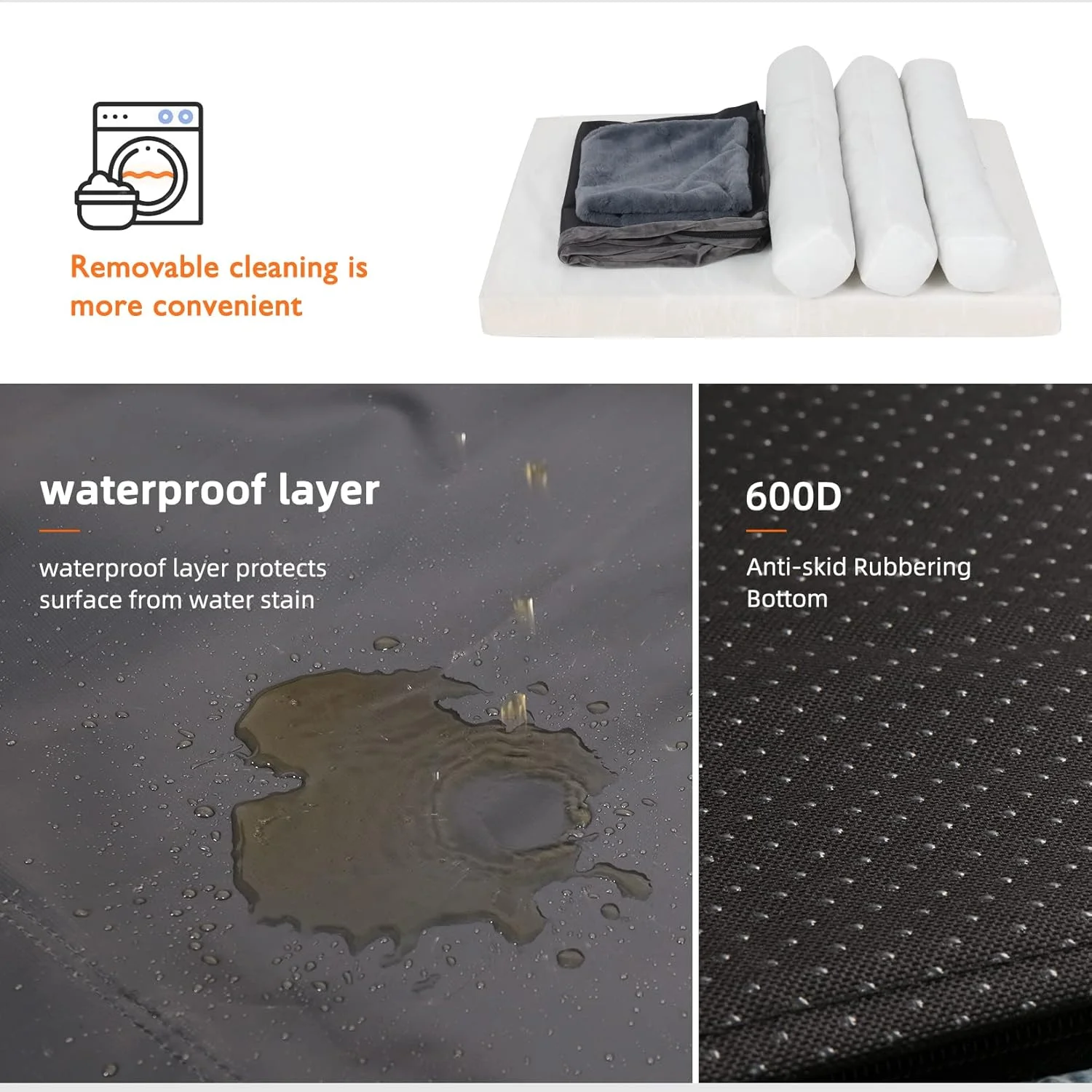 تخت خواب مبله بزرگ سگ Wisfor: تشک طبی فوم حافظه دار برای حیوانات خانگی، ضد آب، با بالش و روکش قابل شستشو خاکستری XXL (135x100 سانتی متر) تخت خواب مبله بزرگ سگ Wisfor: تشک طبی فوم حافظه دار برای حیوانات خانگی، ضد آب، با بالش و روکش قابل شستشو خاکستری XXL (135x100 سانتی متر)