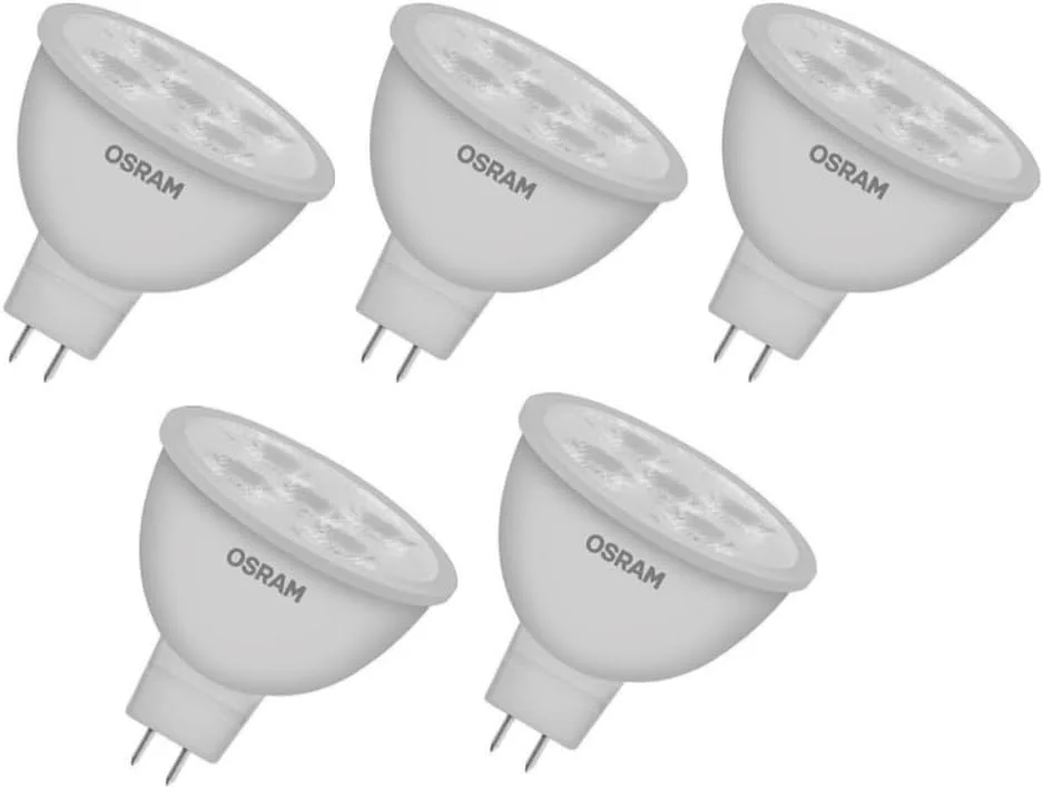چراغ ال ای دی MR16 اوسرام 12 ولت، نور پایین GU5.3، 5.5 وات 500 لومن، 6500 کلوین - بسته 5 عددی
