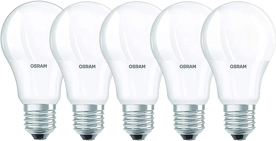 لامپ ال ای دی بزرگ 15 وات Osram E27، نور روز کلاسیک / 6500K صرفه جویی در انرژی، پایه پیچی - بسته 5 عددی، LEDCLA15W865FR-COMBO-05