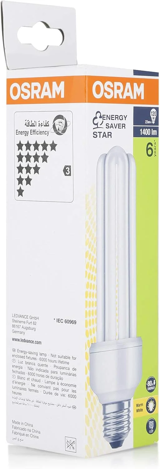 لامپ کم مصرف T4 23 وات/827/E-27 سفید گرم DuluXStar 4050300796109 اوسرام