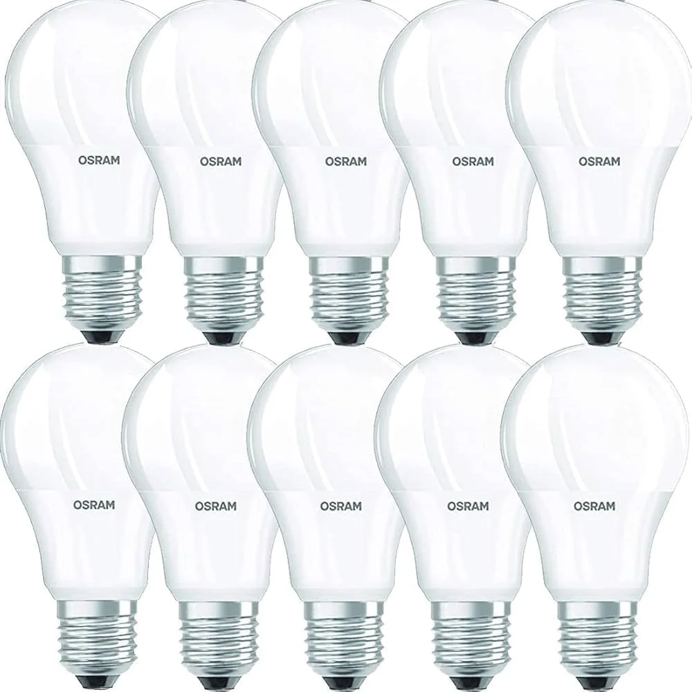 لامپ ال ای دی کم مصرف 8 وات 2700 کلوین E27 اوسرام، نور سفید گرم، بسته 10 عددی