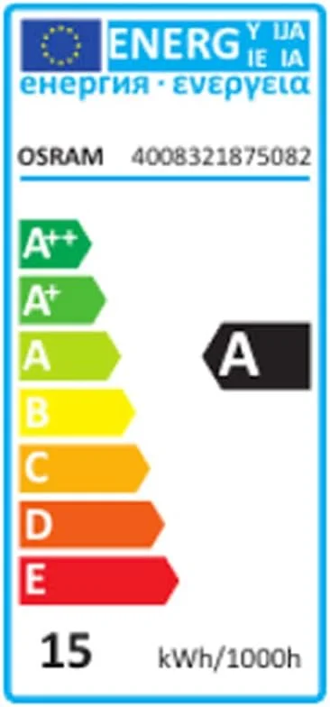 لامپ کم مصرف OsRAM مدل T3، شکل استوانه ای، کم مصرف (15 وات) پایه پیچی E27، سفید گرم