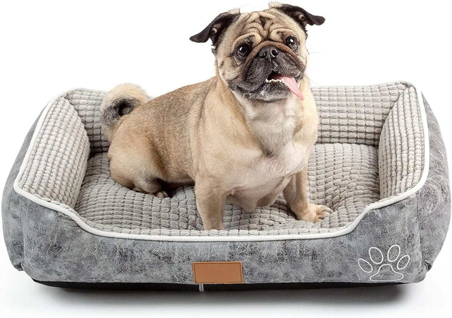 تخت خواب بزرگ سگ اسکاد دلوکس، بالش حیوانات خانگی، پشم گوسفند، مخمل خزدار، پارچه آکسفورد، تخت خواب مبل حیوانات خانگی جداشدنی و قابل شستشو برای سگ ها، گربه ها و حیوانات خانگی کوچک، متوسط و بزرگ (متوسط)