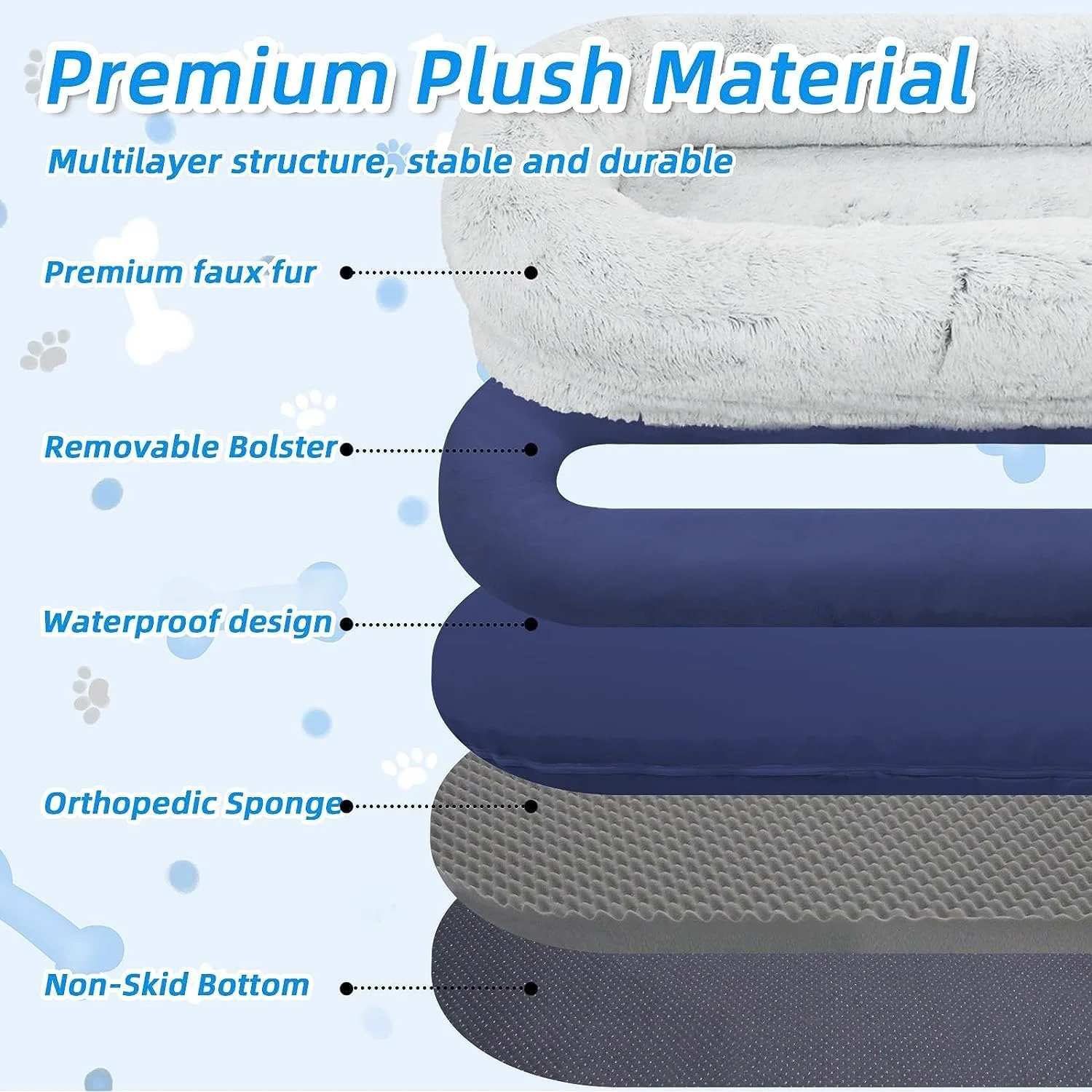 تخت خواب سگ انسانی Skade، تخت خواب 180 سانتی متری برای انسان، مناسب برای شما و حیوانات خانگی، خز مصنوعی نرم و مخملی قابل شستشو برای چرت زدن و استراحت با پتوی نرم خاکستری تخت خواب سگ انسانی Skade، تخت خواب 180 سانتی متری برای انسان، مناسب برای شما و حیوانات خانگی، خز مصنوعی نرم و مخملی قابل شستشو برای چرت زدن و استراحت با پتوی نرم خاکستری