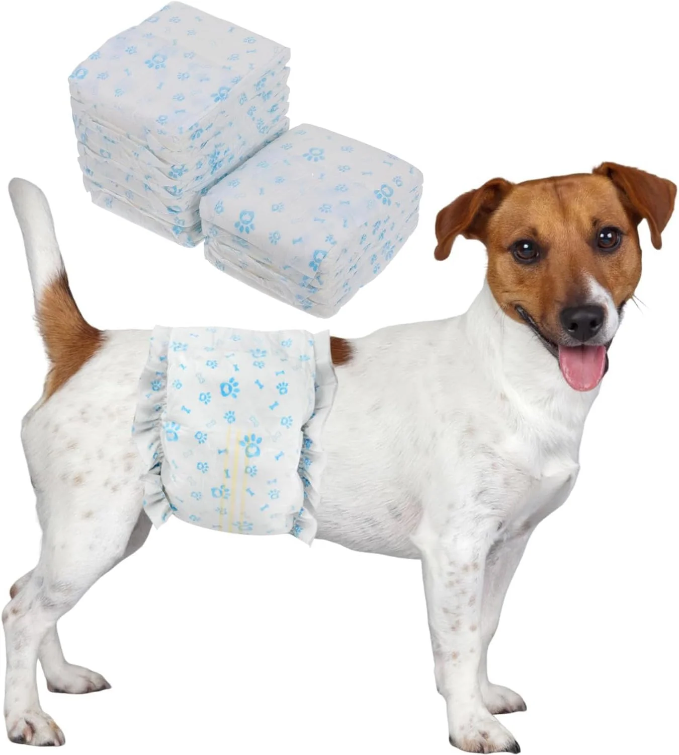 پوشک سگ یکبار مصرف یلاجوی، 12 عدد کمربند شکمی برای سگ های نر (دور کمر 15-30 سانتی متر، سایز S)، پوشک سگ کوچک فوق العاده جاذب برای بی اختیاری ادرار یا هیجان
