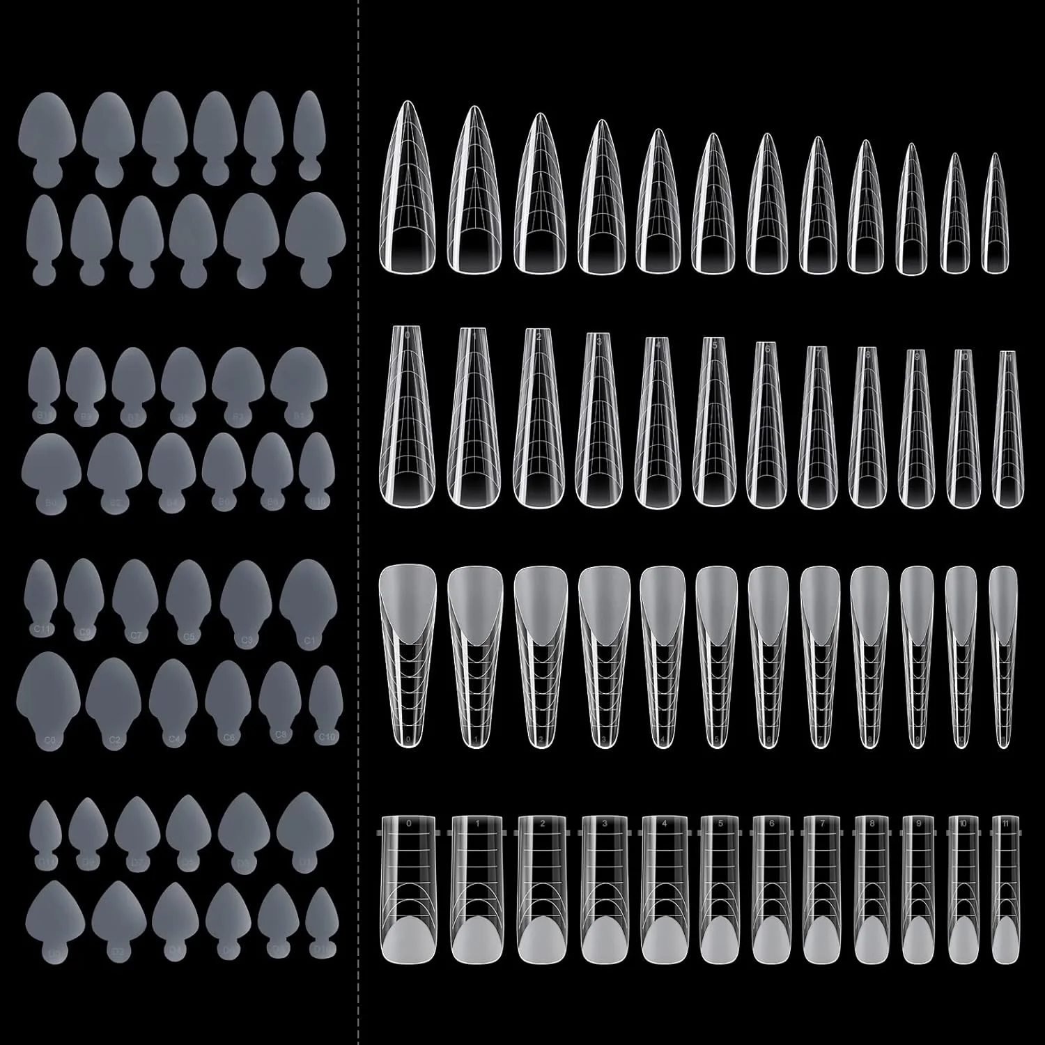 قالب های دوگانه ناخن BNG، 288 عدد، قالب های ناخن ژل اکریلیک شفاف، 4 بسته 48 عددی قالب دوگانه و 4 بسته 24 عددی استیکر برای اکستنشن ناخن، پوشش کامل 12 سایز، ابزار طراحی سالن تیپ قالب ناخن DIY قالب های دوگانه ناخن BNG، 288 عدد، قالب های ناخن ژل اکریلیک شفاف، 4 بسته 48 عددی قالب دوگانه و 4 بسته 24 عددی استیکر برای اکستنشن ناخن، پوشش کامل 12 سایز، ابزار طراحی سالن تیپ قالب ناخن DIY