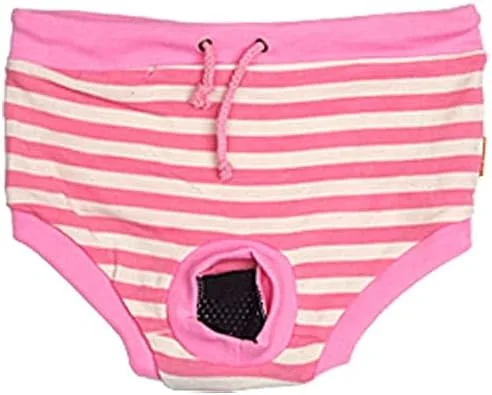 شلوار بهداشتی سگ و توله سگ راه راه مخلوط پنبه ای XYWHPGV سایز M صورتی سفید