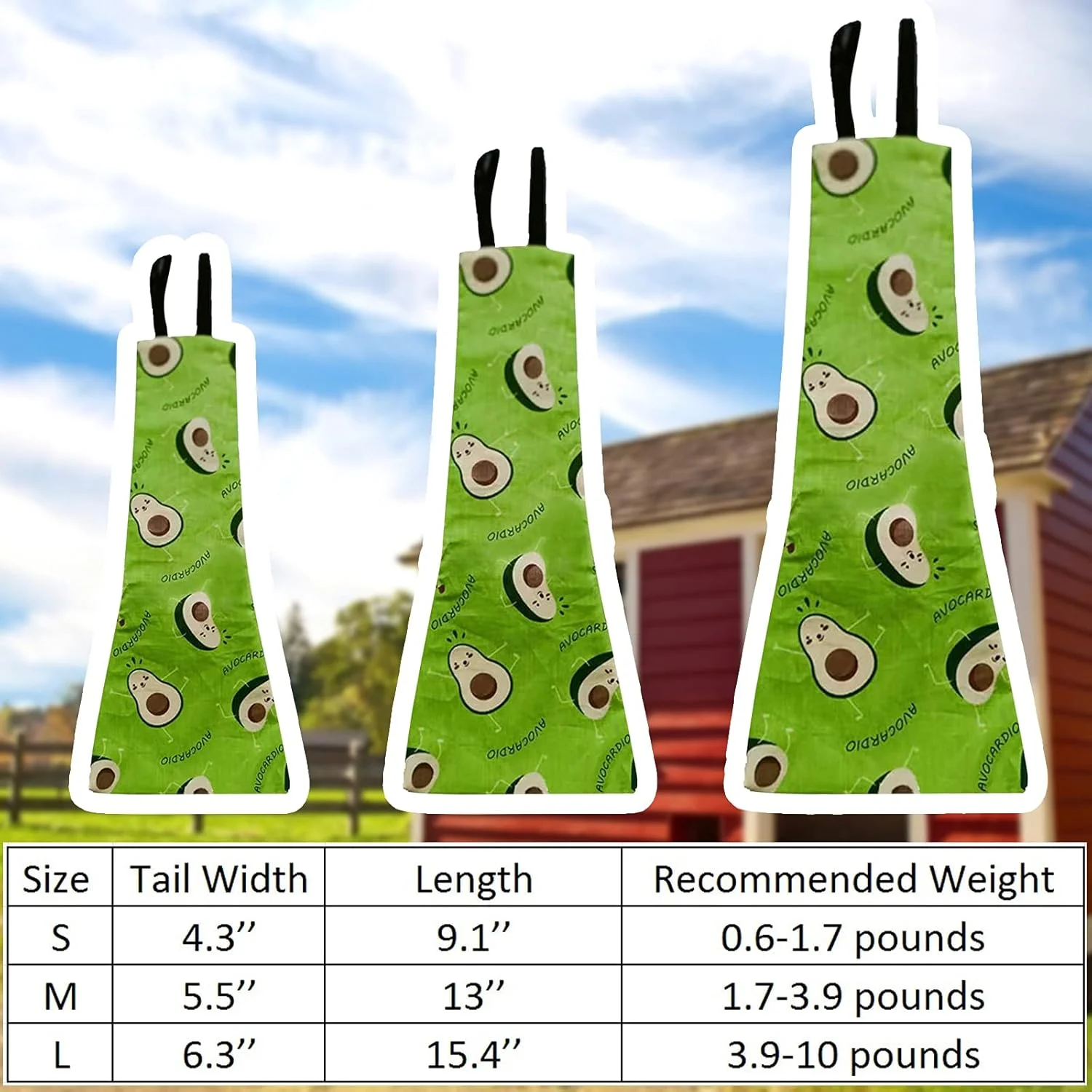 پوشک مرغ، اردک و غاز Yanmucy طرح میوه ای قابل شستشو برای حیوانات خانگی (آووکادو، بزرگ)