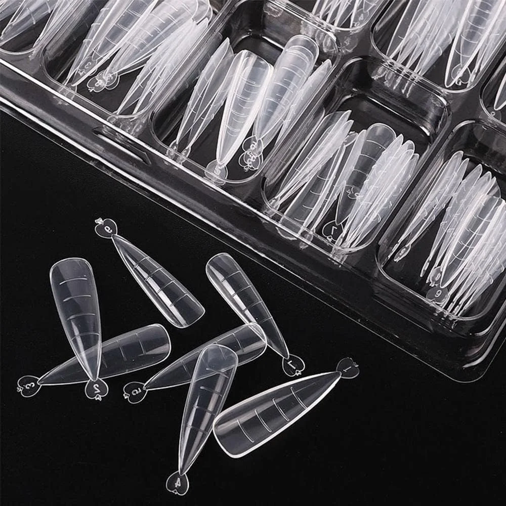 قالب های ناخن دوتایی Brunson مدل 120Pcs، قالب اکستنشن ناخن ژلی با 10 عدد گیره نوک ناخن در 12 سایز برای ساخت سریع ژل، قالب های فرم ناخن سیستم دوتایی گیره های ناخن شفاف برای ناخن های اکریلیک DIY سالن
