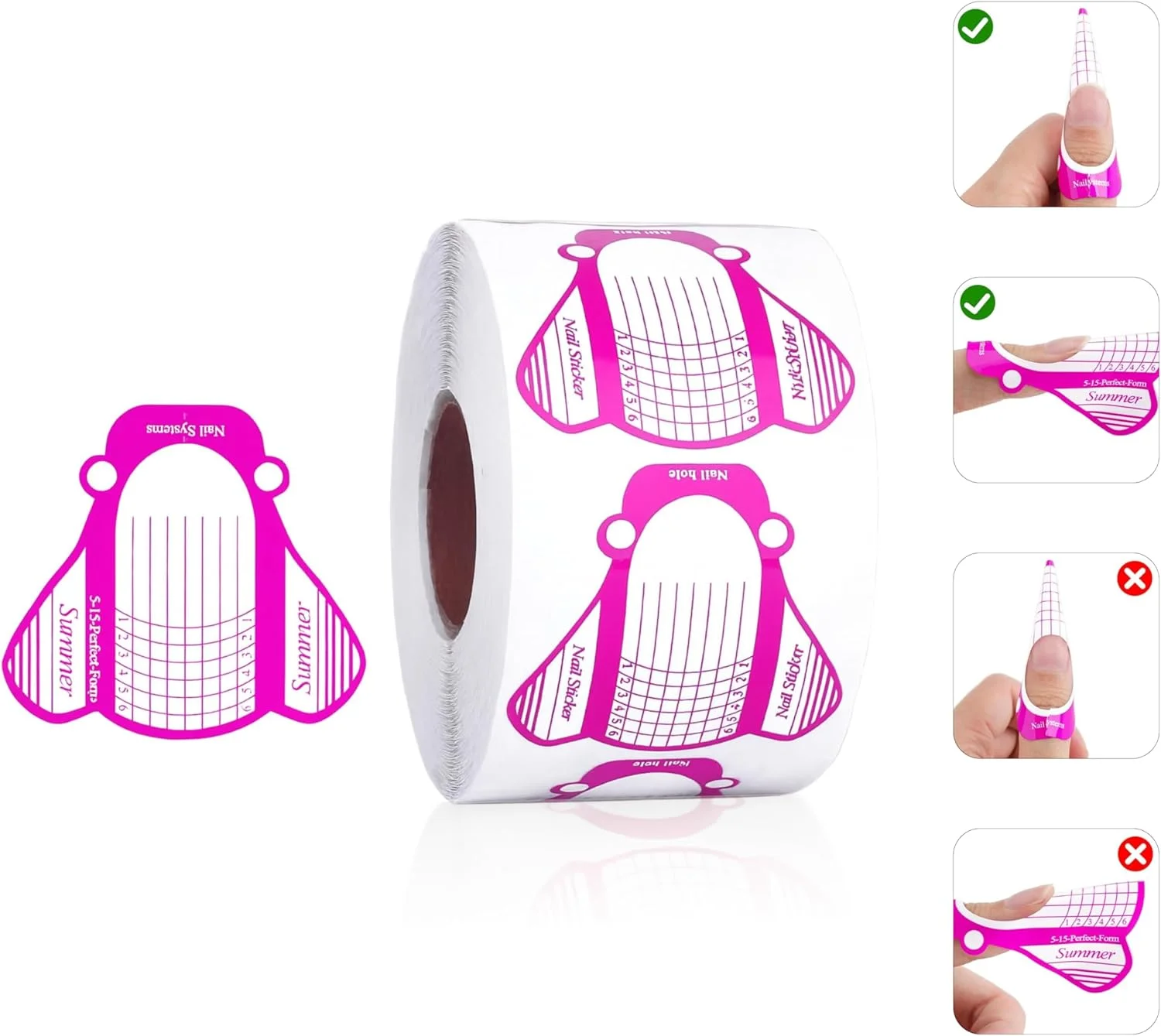 رول فرم ناخن حرفه ای 500 عددی - فرم های اکستنشن خود چسب برای ژل، UV و هنر پلی - راهنماهای کاغذی بادوام با مقیاس واضح برای استفاده در سالن و منزل رول فرم ناخن حرفه ای 500 عددی - فرم های اکستنشن خود چسب برای ژل، UV و هنر پلی - راهنماهای کاغذی بادوام با مقیاس واضح برای استفاده در سالن و منزل