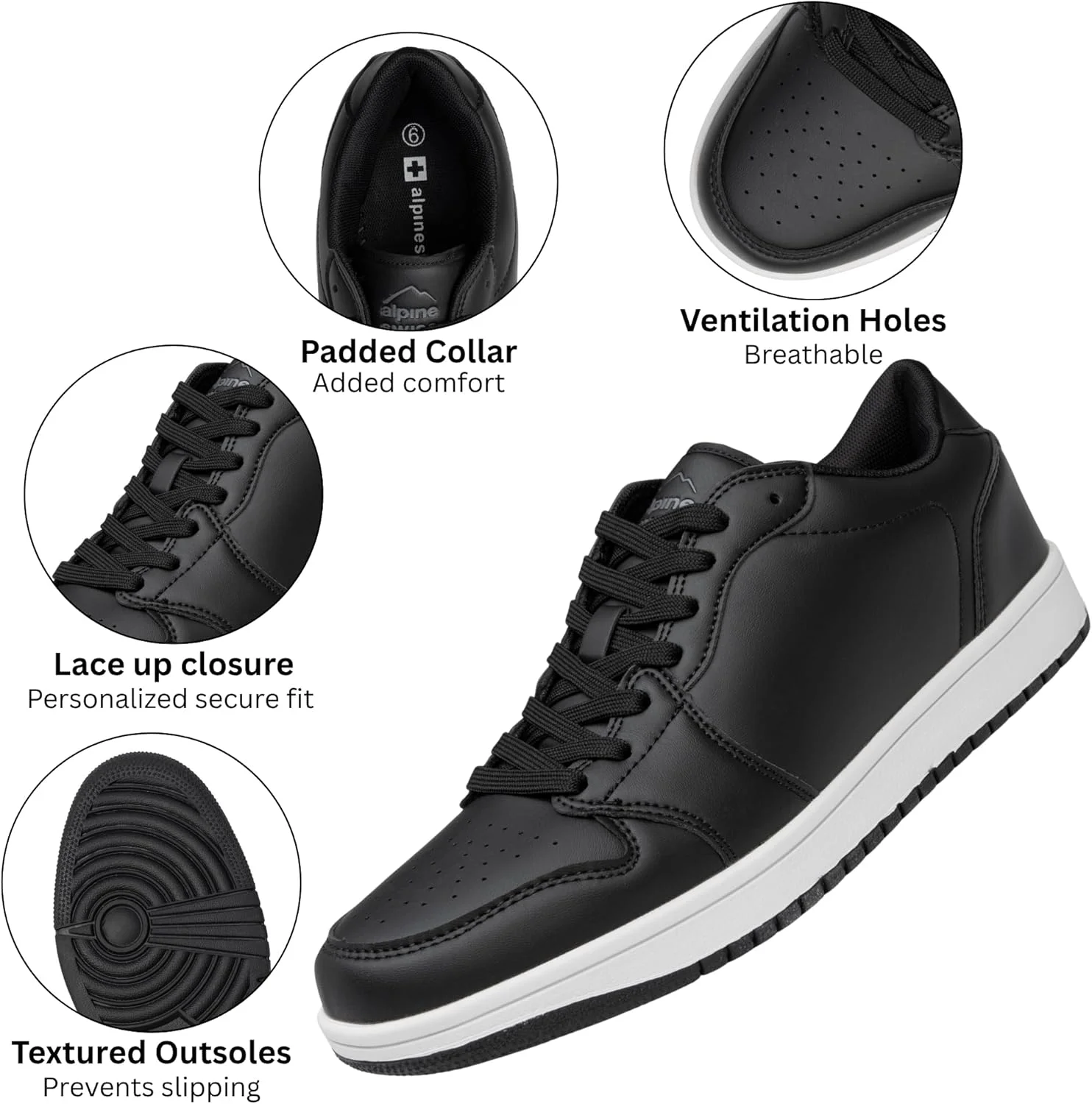 کفش ورزشی مردانه آلپاین سوئیس مدل Nate، کتانی شیک و راحت با ساق کوتاه