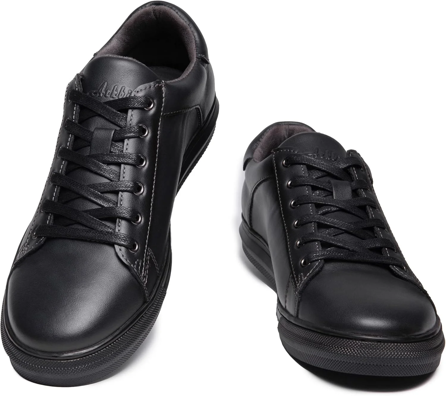 کفش کتانی آکسفورد مردانه شیک، کفش روزمره چرمی خاکستری تیره مردانه، کفش پیاده روی سبک و راحت