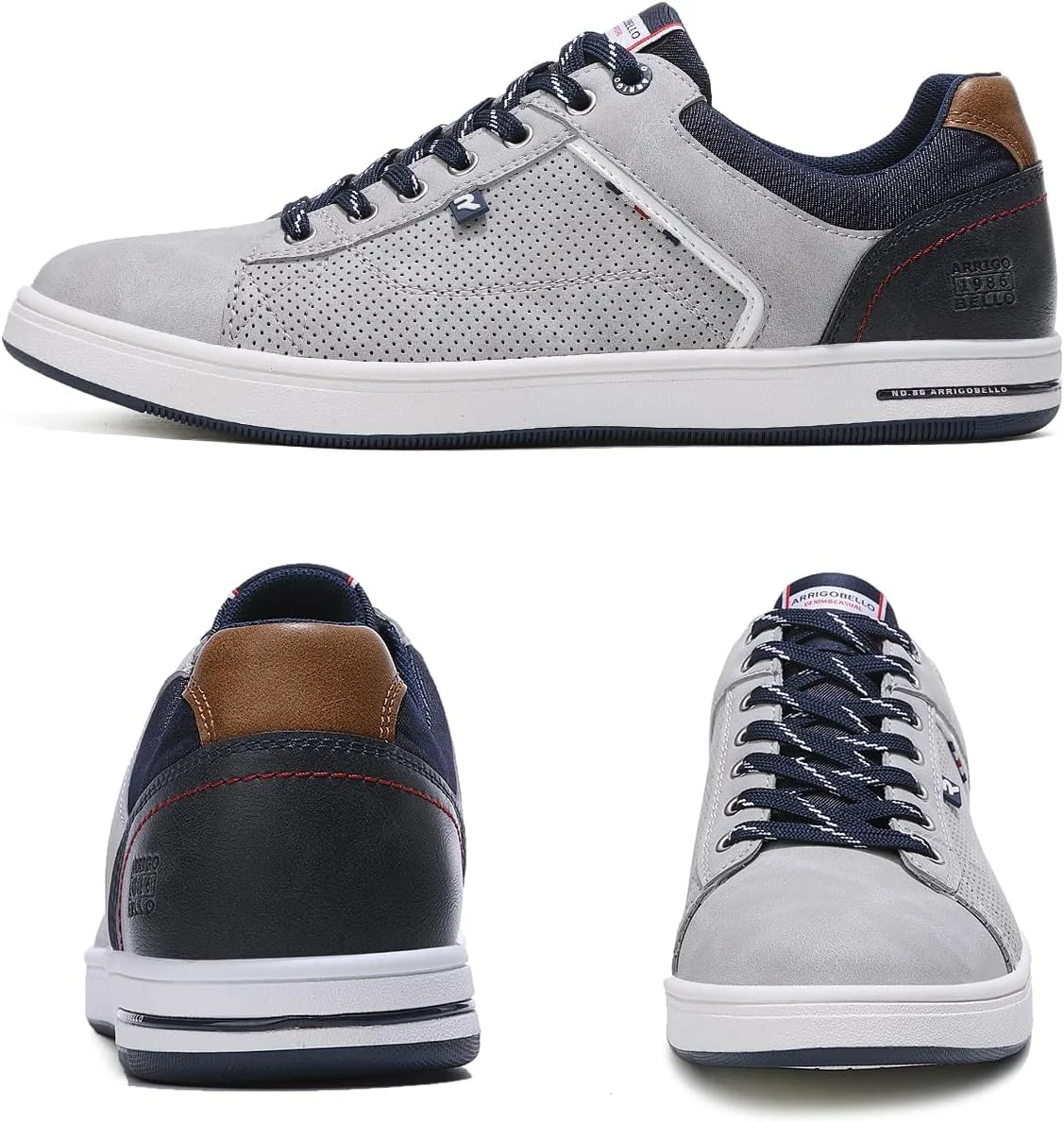 کفش های روزمره مردانه آریگو بلو، کتانی چرمی، کفش های ورزشی مد روز، مناسب برای پیاده روی و استایل کلاسیک، سایز 41-46
