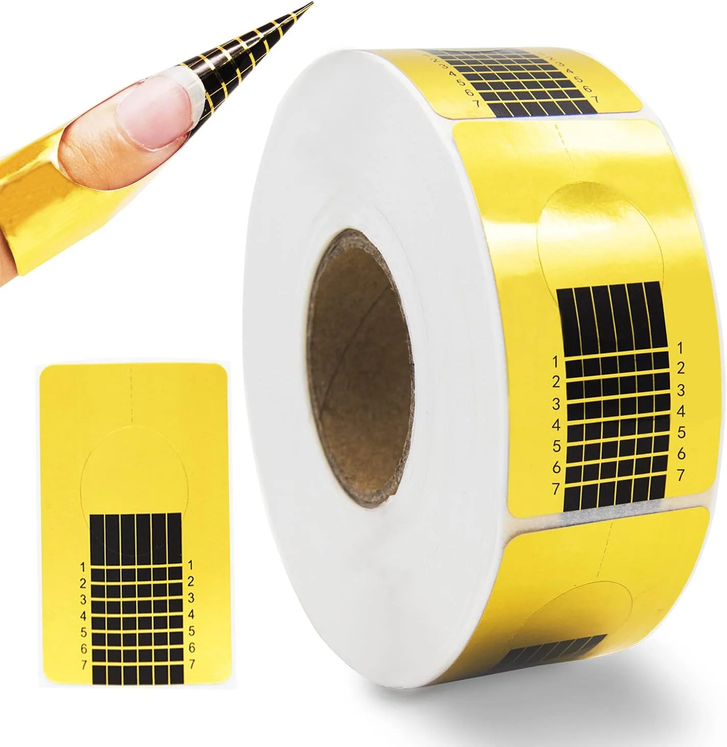 500 عدد فرم ناخن اکریلیک Namgznso، فرم های ناخن پلی ژل مستطیلی، فرم های ناخن برای ناخن های اکریلیک، استیکرهای راهنمای فرم اکستنشن ناخن برای پلی ژل، فرم کاغذ هنری ناخن ژلی برای طراحی مانیکور DIY