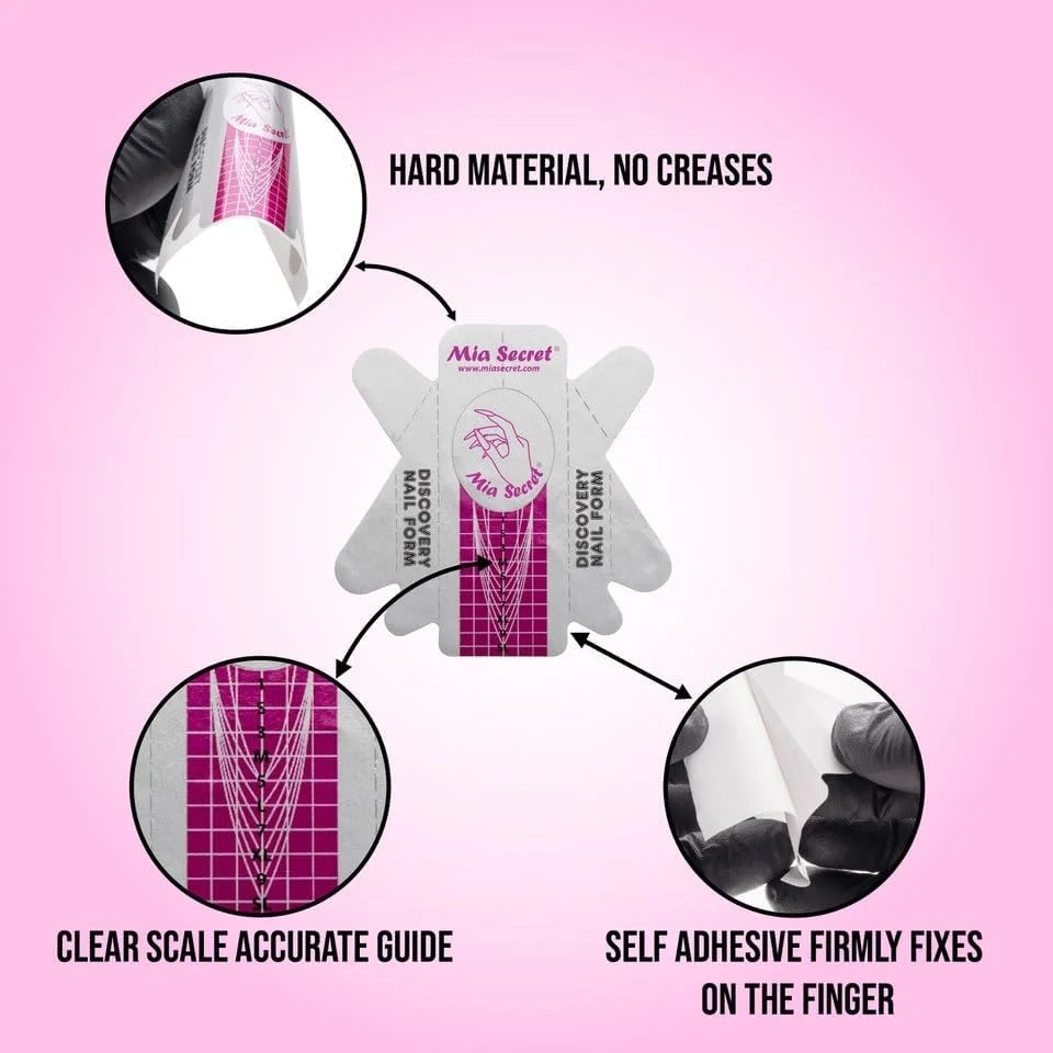 قالب ناخن Mia Secret Discovery، 500 عدد - قالب های ناخن اکریلیک، نوک اکستنشن ناخن، قالب ناخن برای ناخن های اکریلیک، قالب های اکستنشن ناخن اکریلیک/ژل UV - برچسب های راهنما برای ناخن