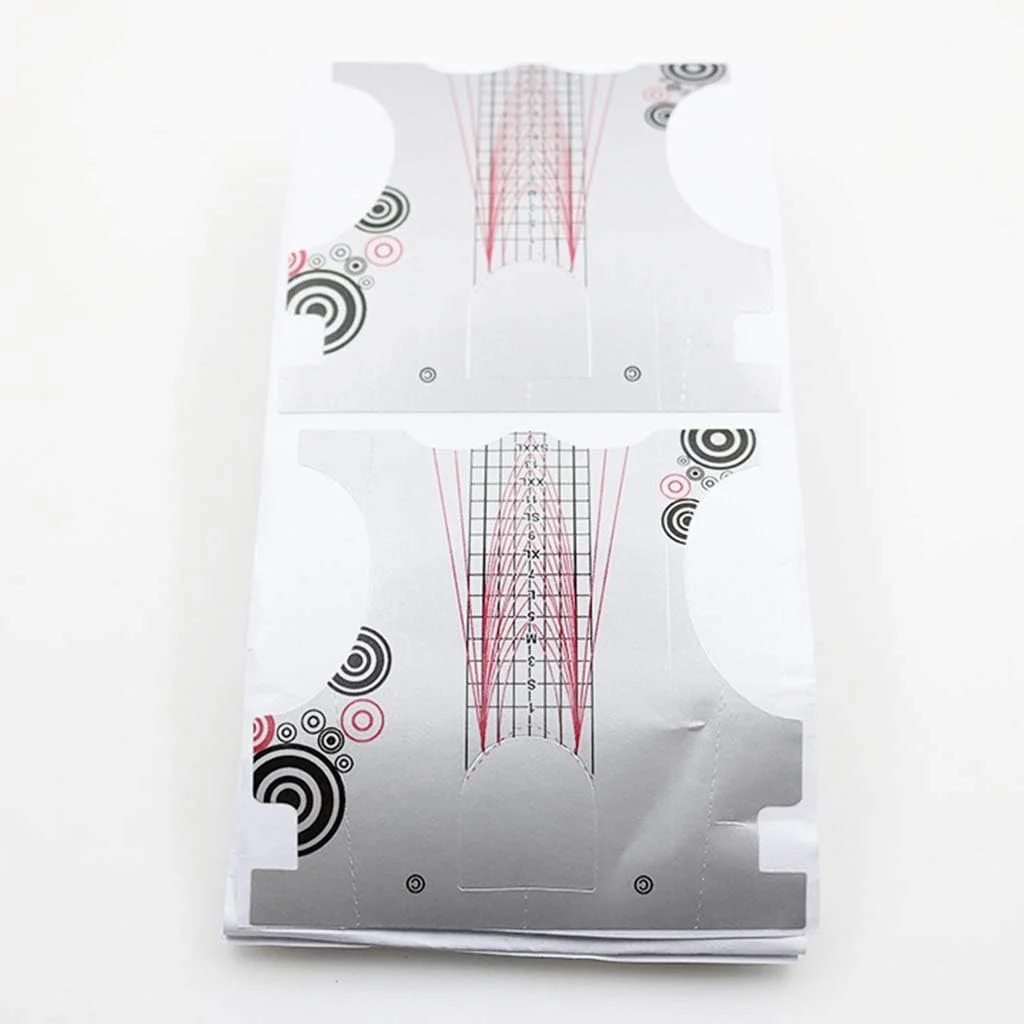 قالب ناخن زالاتی 500 عددی، استیکر، کاغذ نگهدارنده اکستنشن، دارای شماره راهنما برای طراحی ناخن با ژل و اکریلیک