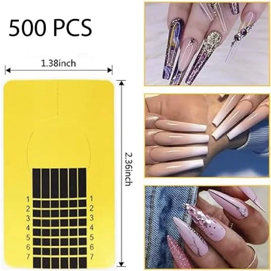 استیکرهای فرم ناخن، طلایی، 500 عدد، ابزارهای اکستنشن و شکل دهی استیکرهای فرم ناخن، طلایی، 500 عدد، ابزارهای اکستنشن و شکل دهی
