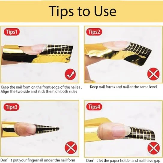 استیکرهای فرم ناخن، طلایی، 500 عدد، ابزارهای اکستنشن و شکل دهی استیکرهای فرم ناخن، طلایی، 500 عدد، ابزارهای اکستنشن و شکل دهی