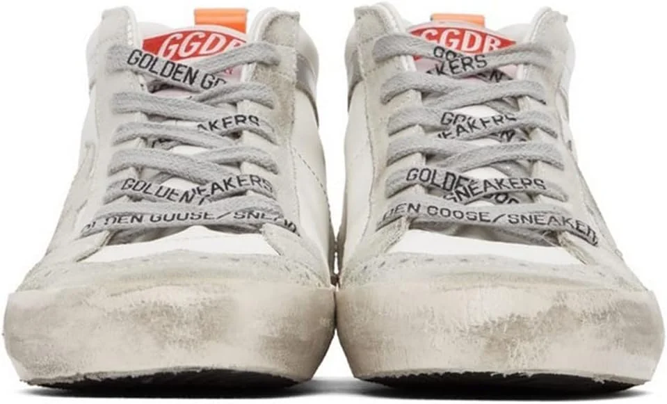 کفش ورزشی مردانه گلدن گوس، تنفس پذیر، مقاوم، چرم نرم، ساق بلند، کتانی سفید