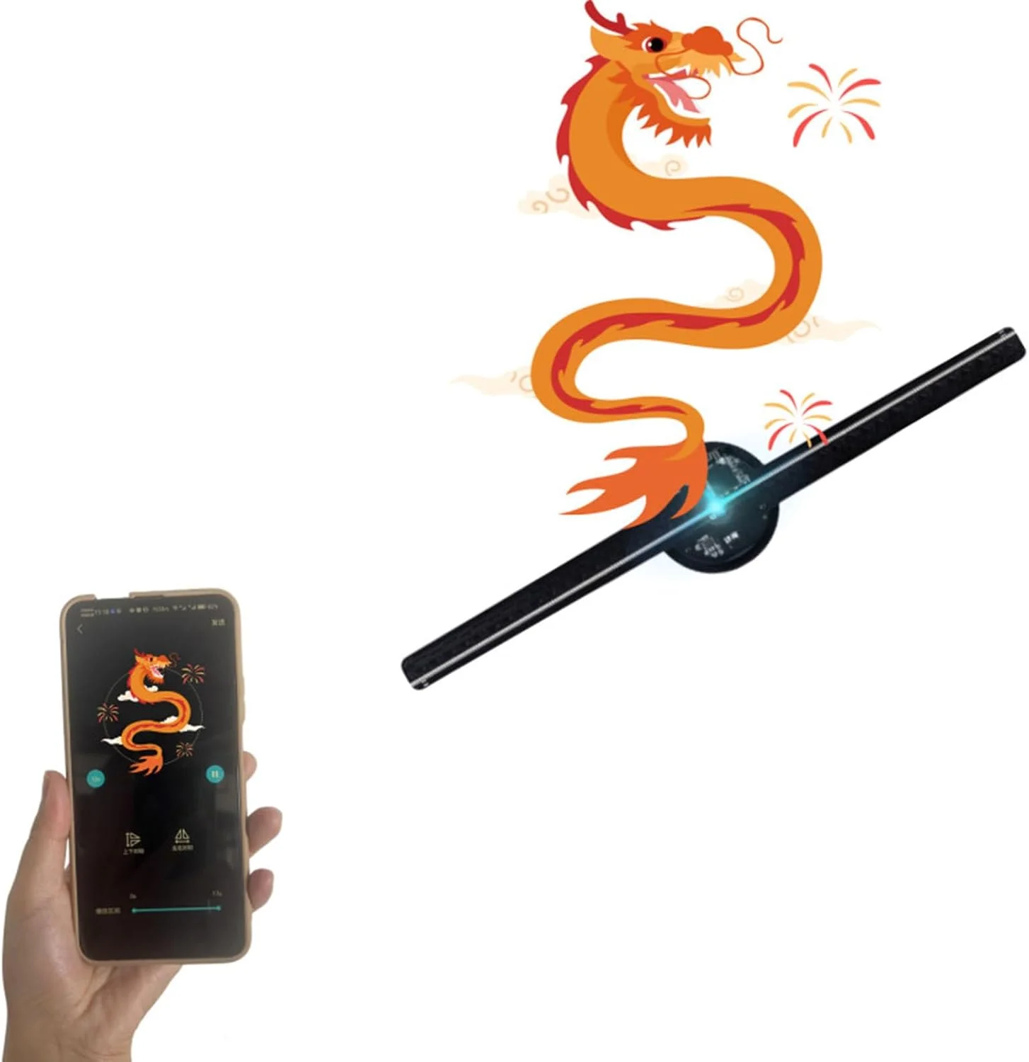 فن هولوگرام سه بعدی ZXFGF-KFUYR، پروژکتور هولوگرام وای فای LED سه بعدی، دستگاه تبلیغاتی هولوگرافی فن LED، پخش کننده هولوگرام تصویربرداری 42 سانتی متر