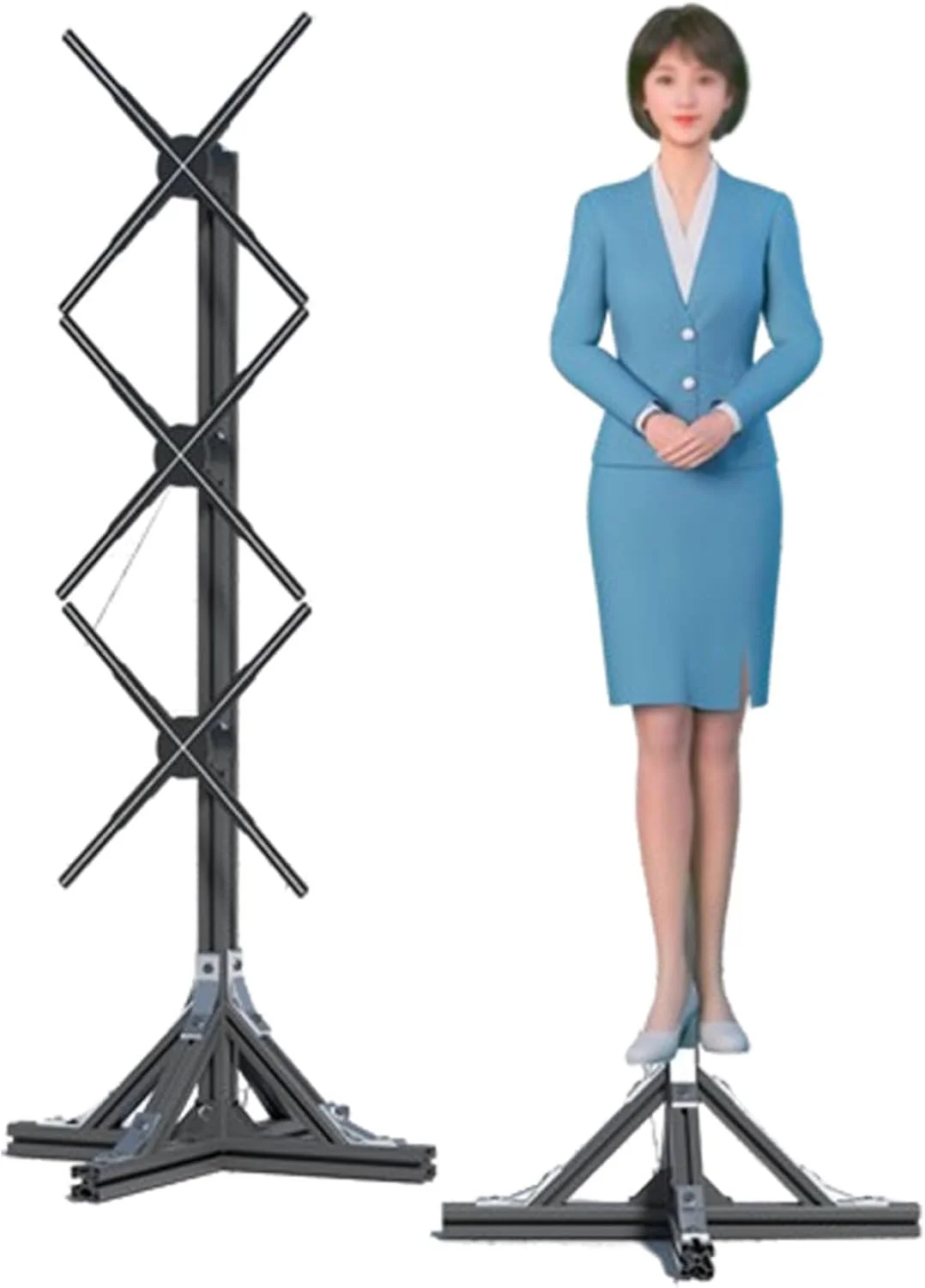 پروژکتور هولوگرام سه بعدی ZXFGF-KFUYR، فن هولوگرام سه بعدی 50 سانتی متری، دیوار ویدیویی 1X3 برای نمایشگر فن LED هولوگرام سه بعدی در اندازه واقعی