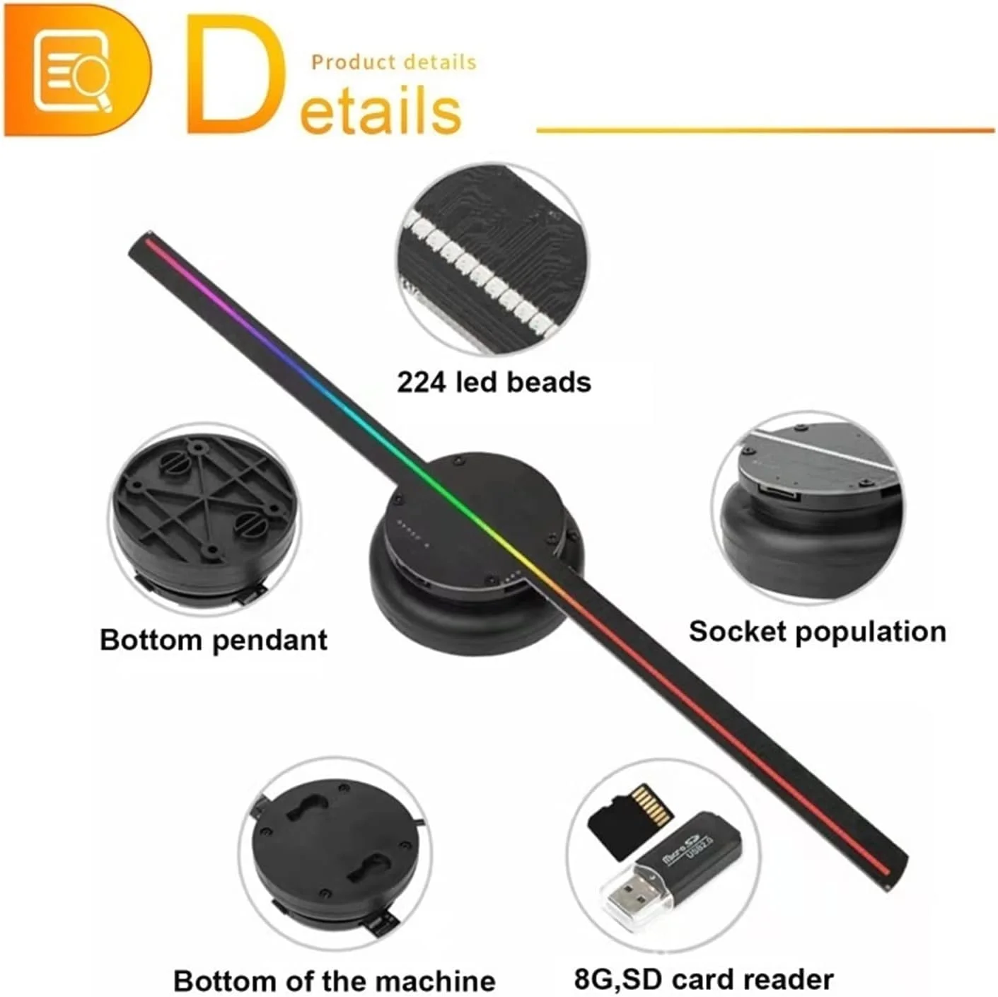 فن هولوگرام سه بعدی ZAIED مدل T40، صفحه نمایش پروژکتور هولوگرافی سه بعدی معمولی با 224 ال ای دی، دستگاه تبلیغاتی با کنترل از راه دور، نور لوگو، نمایشگر کنترل کامپیوتر، پروژکتور شفاف و کم مصرف فن هولوگرام سه بعدی ZAIED مدل T40، صفحه نمایش پروژکتور هولوگرافی سه بعدی معمولی با 224 ال ای دی، دستگاه تبلیغاتی با کنترل از راه دور، نور لوگو، نمایشگر کنترل کامپیوتر، پروژکتور شفاف و کم مصرف