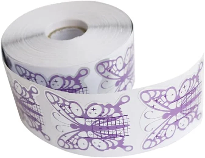 500 عدد فرم ناخن حرفه ای بنفش، راهنمای ساخت اکستنشن، استیکر ژل، کاغذ شابلون، ابزار نگهدارنده