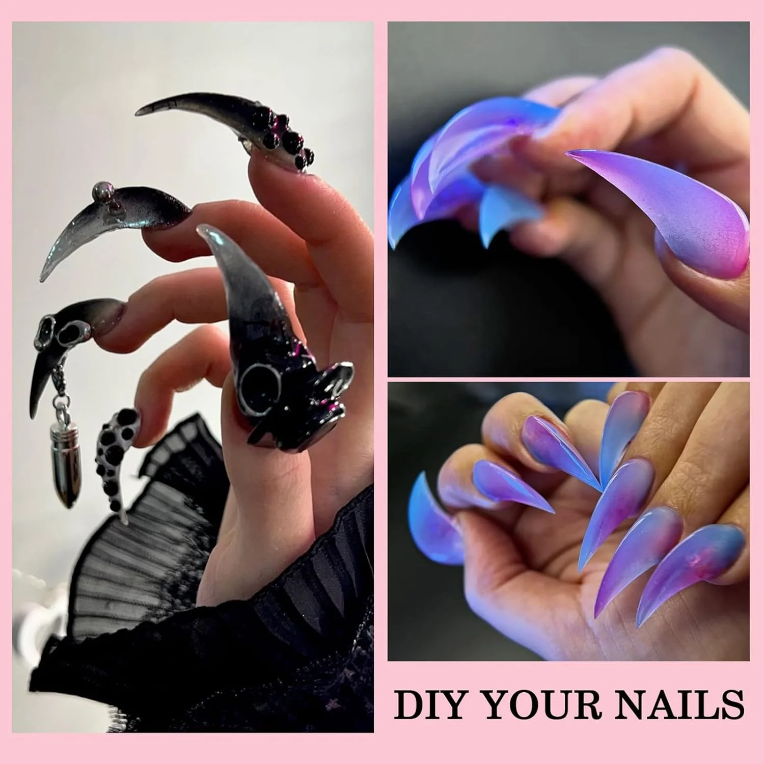 قالب های ناخن پنجه ای، قالب ناخن برای ژل مجسمه سازی | قالب های هنری شکل دهی اکستنشن ناخن، لوازم جانبی مانیکور برای سفر کاری خانگی و مدرسه