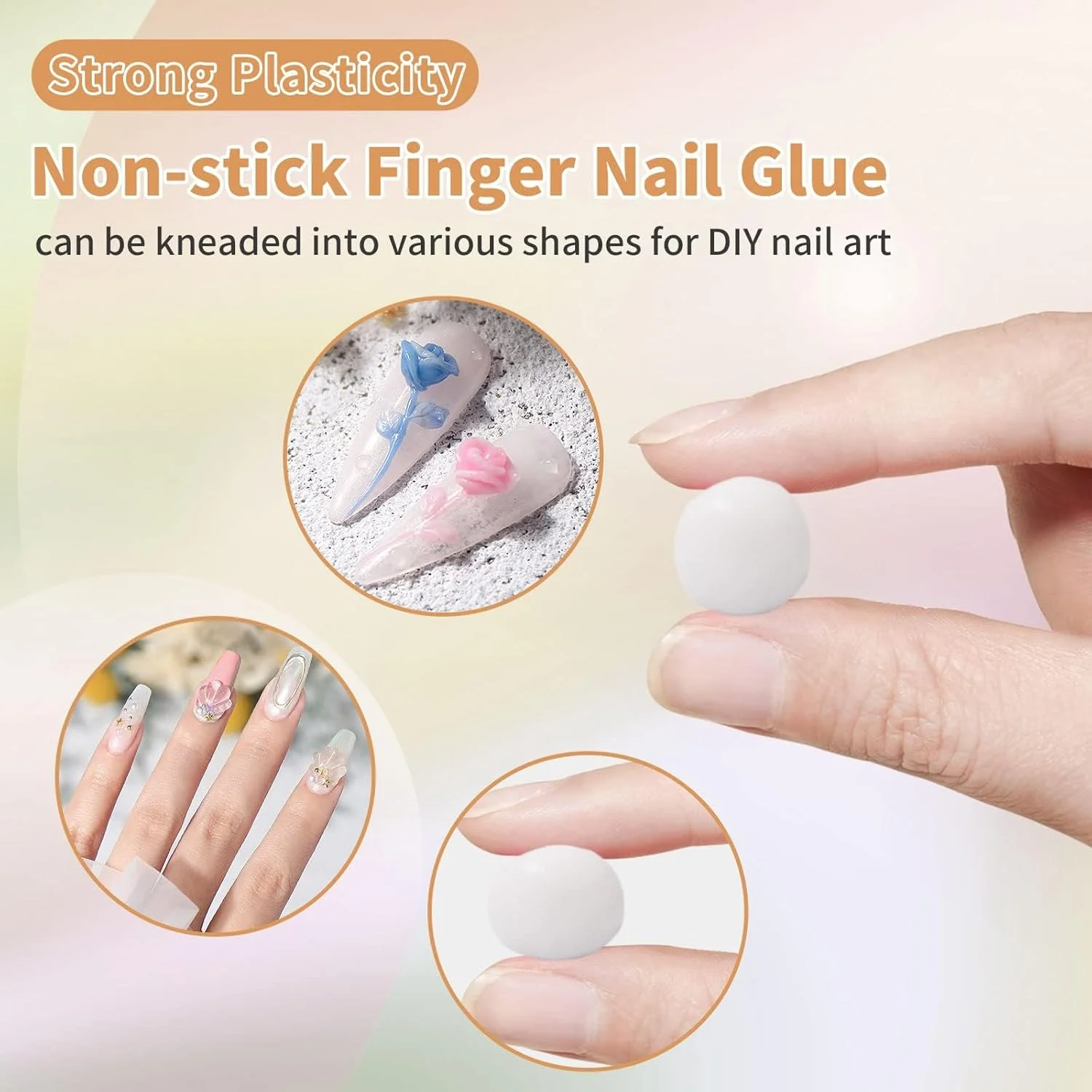 ژل فرم دهنده حرفه ای ناخن، ژل سازنده جامد برای اکستنشن پیشرفته ناخن، فرمول غیر چسبنده، سفید، ایده آل برای ایجاد طرح های سه بعدی هنر ناخن در سالن ها