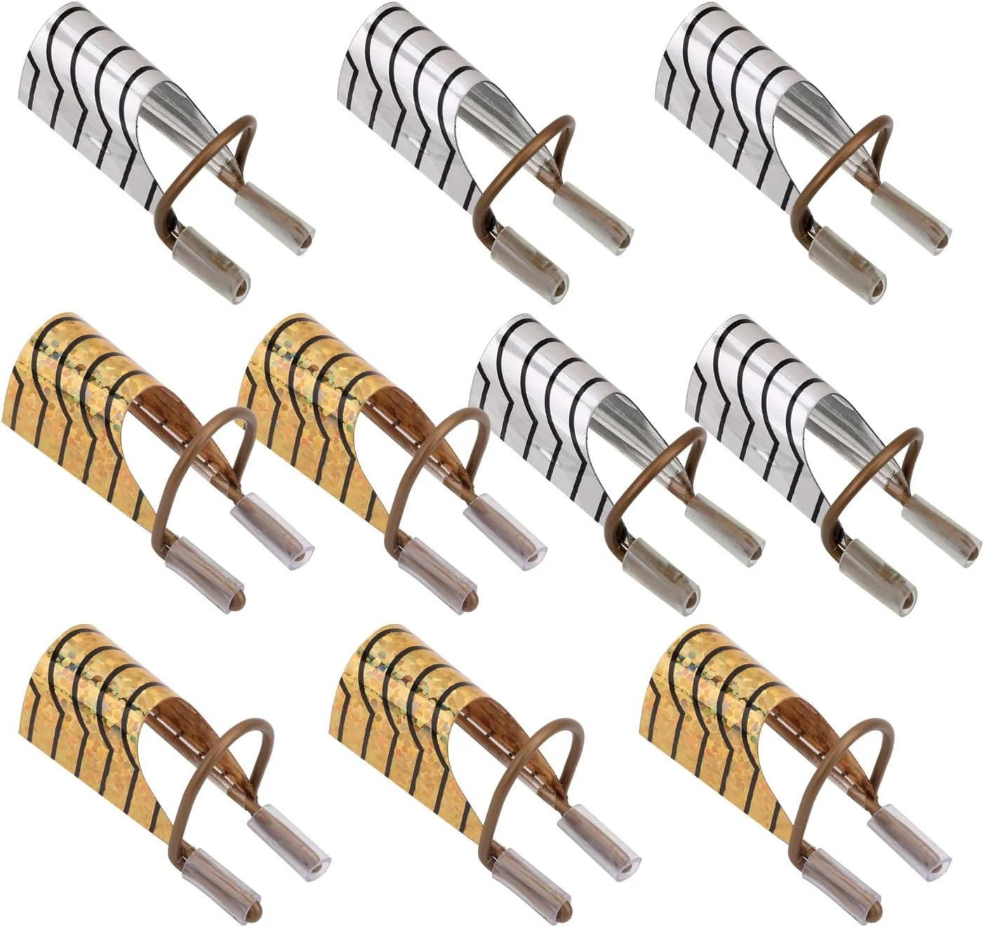 Mwoot بسته 10 عددی قالب فرم اکستنشن ناخن ژلی و اکریلیک قابل استفاده مجدد، ابزار راهنمای اکستنشن ناخن فرانسوی محافظ برای مانیکور