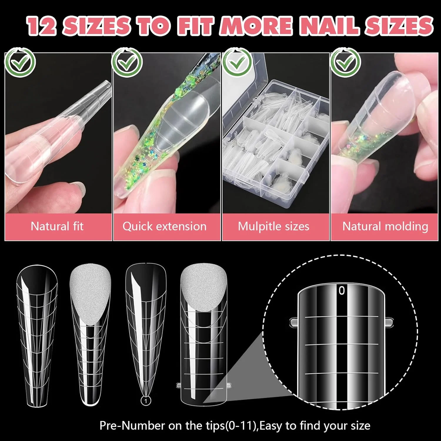 قالب های دوگانه ناخن Rukoy 288 عددی، قالب های ناخن فرانسوی سیلیکونی برای اکستنشن ژل ناخن پلی، پوشش کامل نوک ناخن اکریلیک، 4 نوع قالب ناخن و استیکرهای سیلیکونی قابل استفاده مجدد برای اکستنشن مانیکور قالب های دوگانه ناخن Rukoy 288 عددی، قالب های ناخن فرانسوی سیلیکونی برای اکستنشن ژل ناخن پلی، پوشش کامل نوک ناخن اکریلیک، 4 نوع قالب ناخن و استیکرهای سیلیکونی قابل استفاده مجدد برای اکستنشن مانیکور