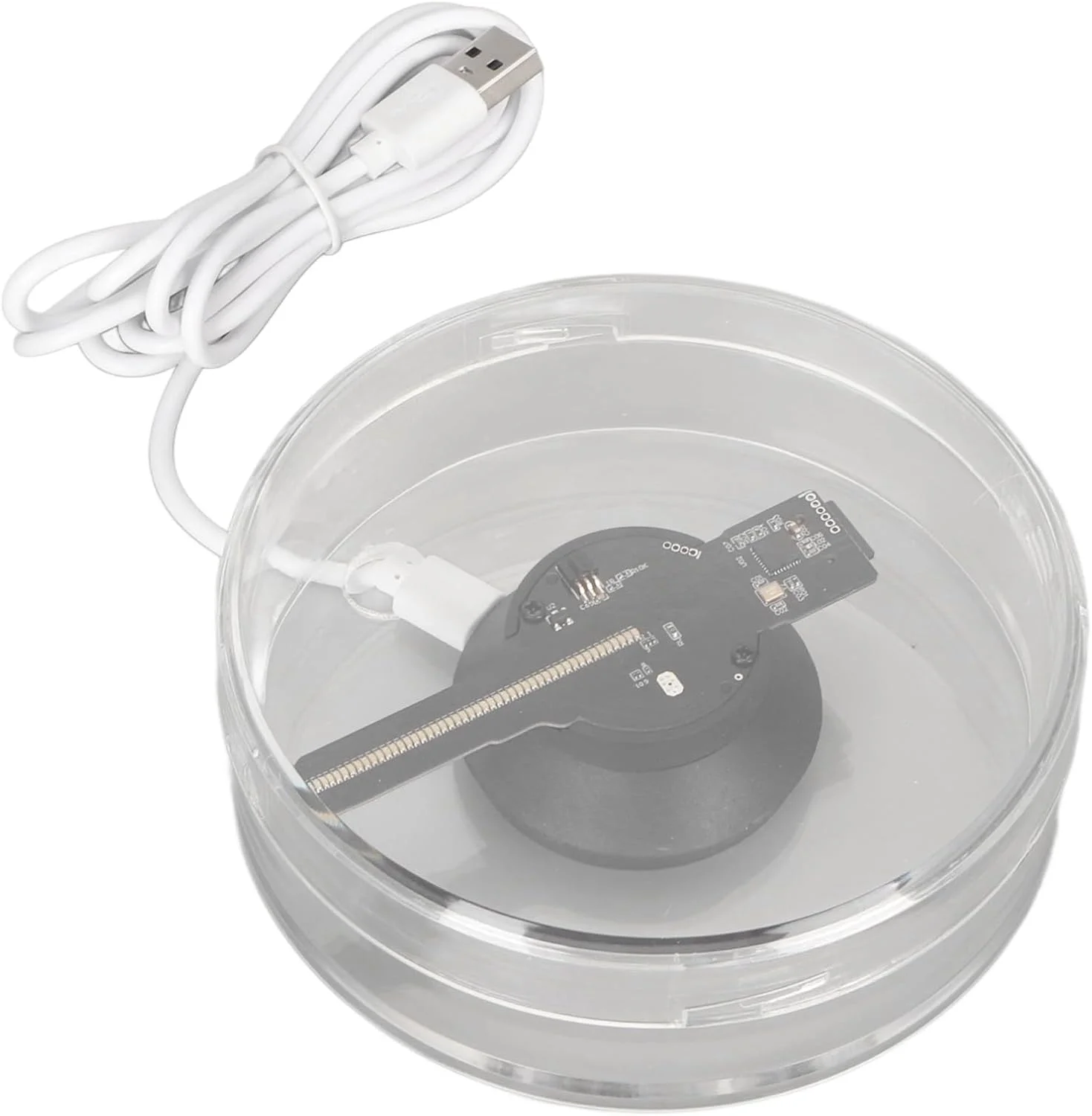 فن هولوگرام سه بعدی Yunir، فن LED هولوگرافی سه بعدی WiFi با قاب محافظ شفاف، بلندگوهای داخلی، کنترل از راه دور، نمایشگر تبلیغاتی برای فروشگاه، بار، دفتر