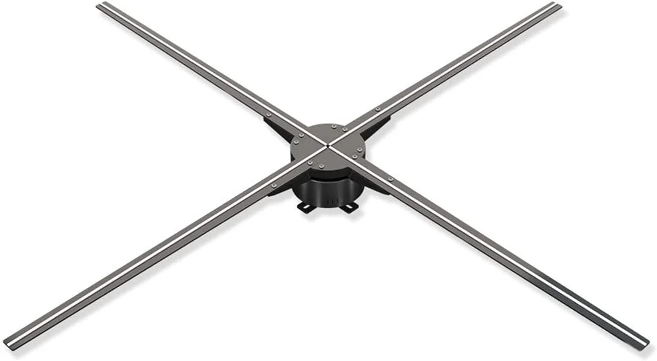 دستگاه پروژکتور هولوگرام XYHIPO، دستگاه تبلیغاتی هولوگرافی با اندازه بزرگ 43/52/56/100 سانتی‌متری، فن پروژکتور هولوگرافی سه بعدی برای تزئینات مهمانی، چرخش تخیل (43 سانتی‌متر 224LED)