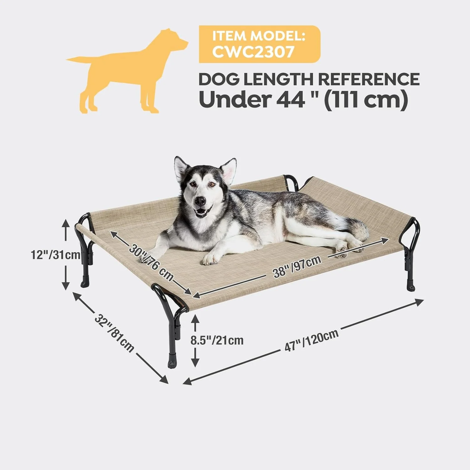 تخت سگ خنک کننده مرتفع Veehoo، تختخواب سگ برای سگ های بزرگ، تخت سگ مرتفع با نرده محافظ و تکیه گاه سر شیب دار، توری تسلین بادوام و تنفسی، تخت مبل سگ برای داخل و خارج از منزل، بزرگ، بژ قهوه ای تخت سگ خنک کننده مرتفع Veehoo، تختخواب سگ برای سگ های بزرگ، تخت سگ مرتفع با نرده محافظ و تکیه گاه سر شیب دار، توری تسلین بادوام و تنفسی، تخت مبل سگ برای داخل و خارج از منزل، بزرگ، بژ قهوه ای