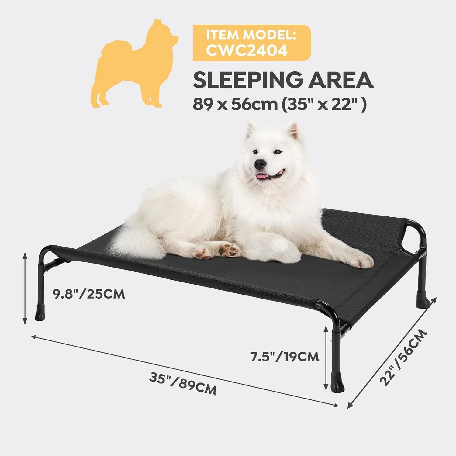 تخت سگ خنک کننده مرتفع Veehoo، تخت سگ مرتفع برای سگ های بزرگ، تخت سگ فضای باز با نرده محافظ، پایه های ضد لغزش ارتقا یافته، توری تنفسی تسلین، تخت کمپینگ قابل حمل سگ، بزرگ، مشکی تخت سگ خنک کننده مرتفع Veehoo، تخت سگ مرتفع برای سگ های بزرگ، تخت سگ فضای باز با نرده محافظ، پایه های ضد لغزش ارتقا یافته، توری تنفسی تسلین، تخت کمپینگ قابل حمل سگ، بزرگ، مشکی