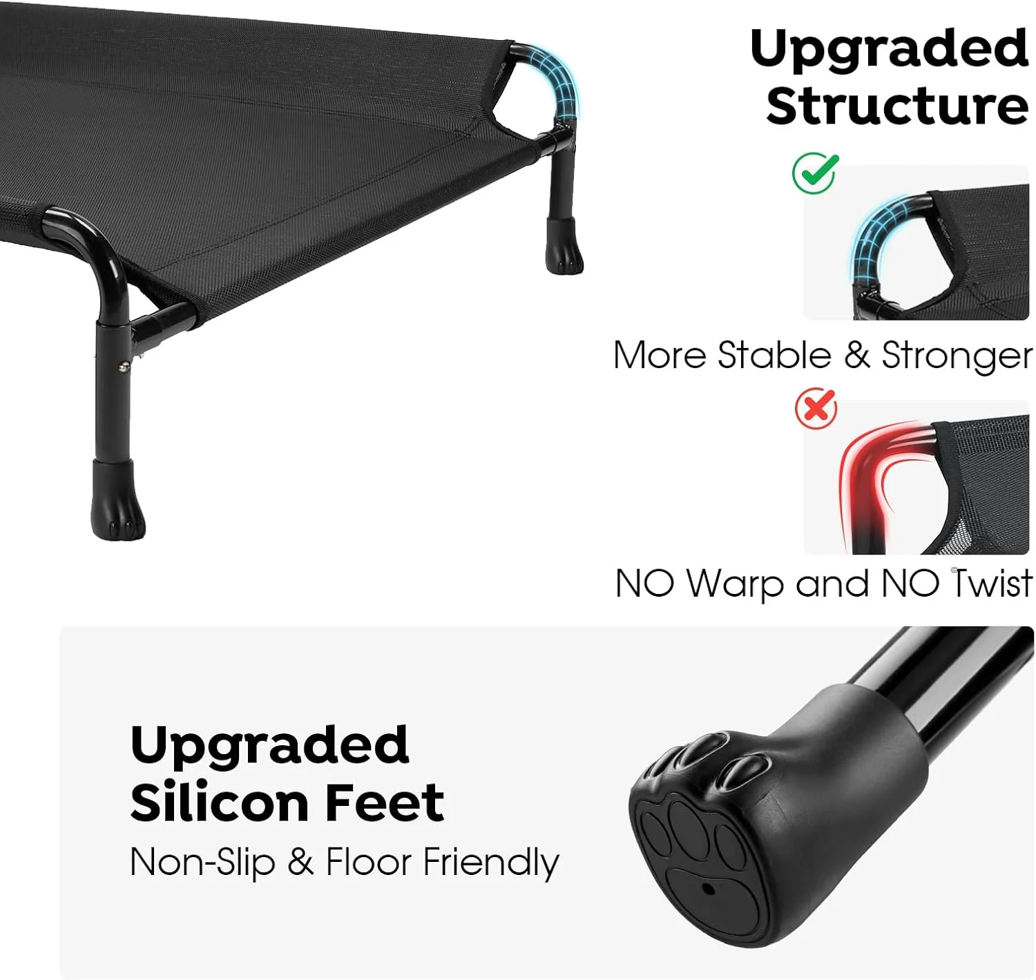 تخت سگ خنک کننده مرتفع Veehoo، تخت سگ مرتفع برای سگ های بزرگ، تخت سگ فضای باز با نرده محافظ، پایه های ضد لغزش ارتقا یافته، توری تنفسی تسلین، تخت کمپینگ قابل حمل سگ، بزرگ، مشکی تخت سگ خنک کننده مرتفع Veehoo، تخت سگ مرتفع برای سگ های بزرگ، تخت سگ فضای باز با نرده محافظ، پایه های ضد لغزش ارتقا یافته، توری تنفسی تسلین، تخت کمپینگ قابل حمل سگ، بزرگ، مشکی