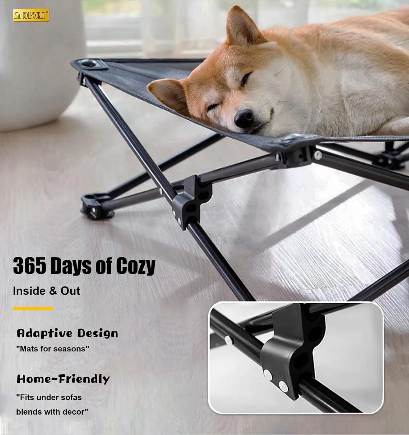 تخت خواب تاشو و قابل شستشوی حیوانات خانگی L DDLPOCKET - تخت سگ توری قابل تنفس، ضد لغزش و قابل حمل با قاب فلزی، سبک و با نگهداری آسان برای استفاده در داخل و خارج از منزل (بزرگ 74 سانتی متری، روشن) تخت خواب تاشو و قابل شستشوی حیوانات خانگی L DDLPOCKET - تخت سگ توری قابل تنفس، ضد لغزش و قابل حمل با قاب فلزی، سبک و با نگهداری آسان برای استفاده در داخل و خارج از منزل (بزرگ 74 سانتی متری، روشن)