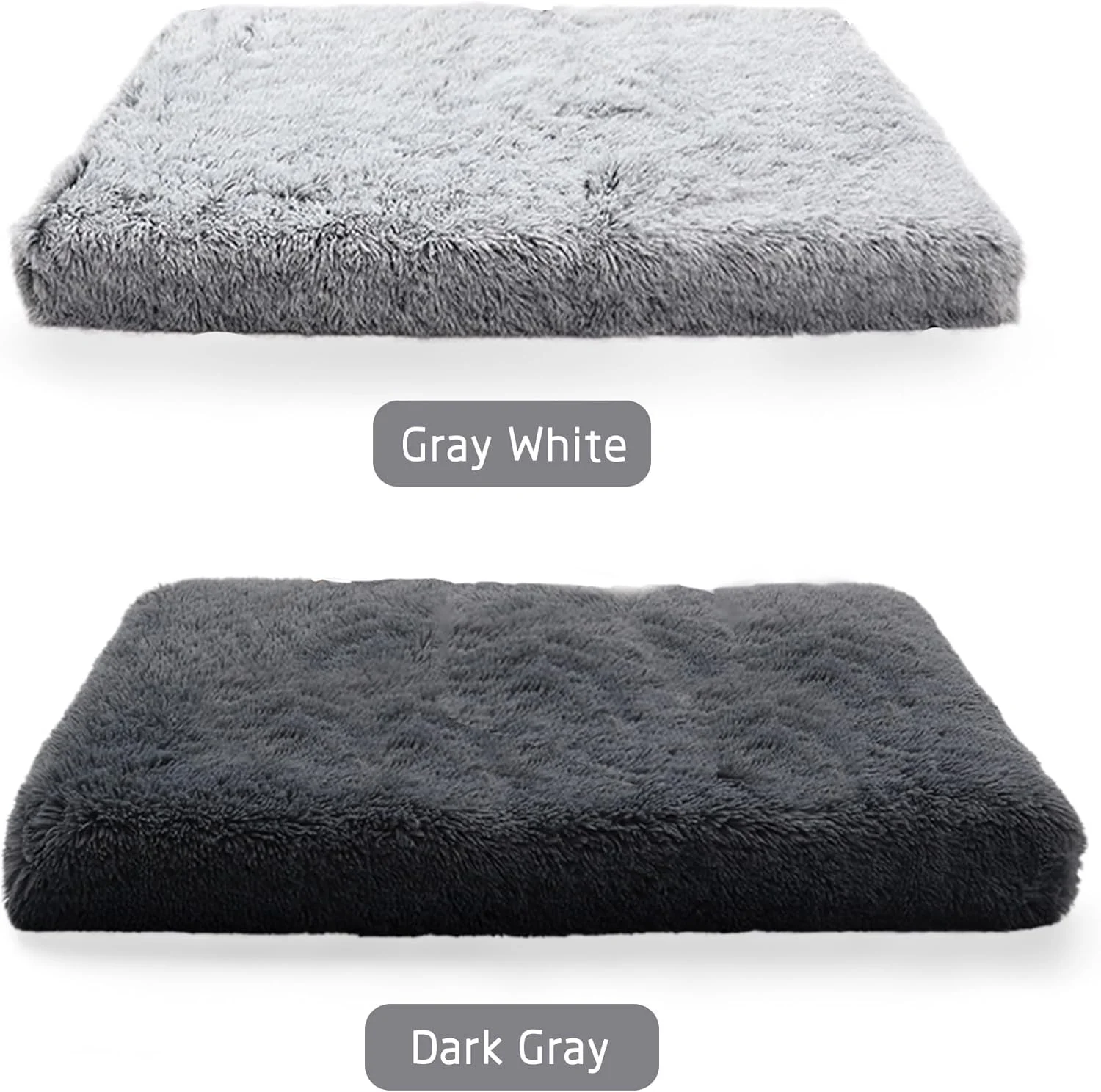 تخت خواب سگ مخملی نرم DELIFIR - تخت خواب راحت و قابل شستشو برای گربه و سگ، زیره ضد آب و ضد لغزش، تشک خواب حیوانات خانگی برای سگ ها، گربه ها و توله سگ های کوچک، متوسط و بزرگ (خاکستری سفید، 75 * 50 * 8 سانتی متر)
