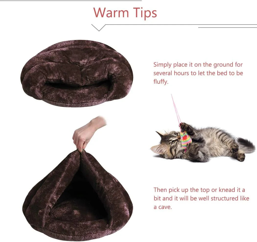 تخت خواب گرمایشی خودکار مخملی حیوانات خانگی SISROL، غار گربه، چادر حیوانات خانگی، تخت غاری، کیسه خواب راحت گربه، تشک چرت زدن برای حیوانات خانگی زمستانی، گربه ها، سگ های کوچک، توله سگ ها و بچه گربه ها، بادوام، راحت، خاکستری قابل شستشو