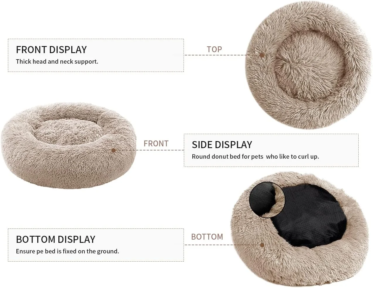تخت خواب دوناتی آرامش بخش سگ YOJOGEE برای سگ ها و گربه های کوچک و متوسط، تخت خواب توله سگ قابل شستشو، ضد لغزش، مخمل خواب دار، گرم کننده، گرد، خز مصنوعی تخت خواب دوناتی آرامش بخش سگ YOJOGEE برای سگ ها و گربه های کوچک و متوسط، تخت خواب توله سگ قابل شستشو، ضد لغزش، مخمل خواب دار، گرم کننده، گرد، خز مصنوعی